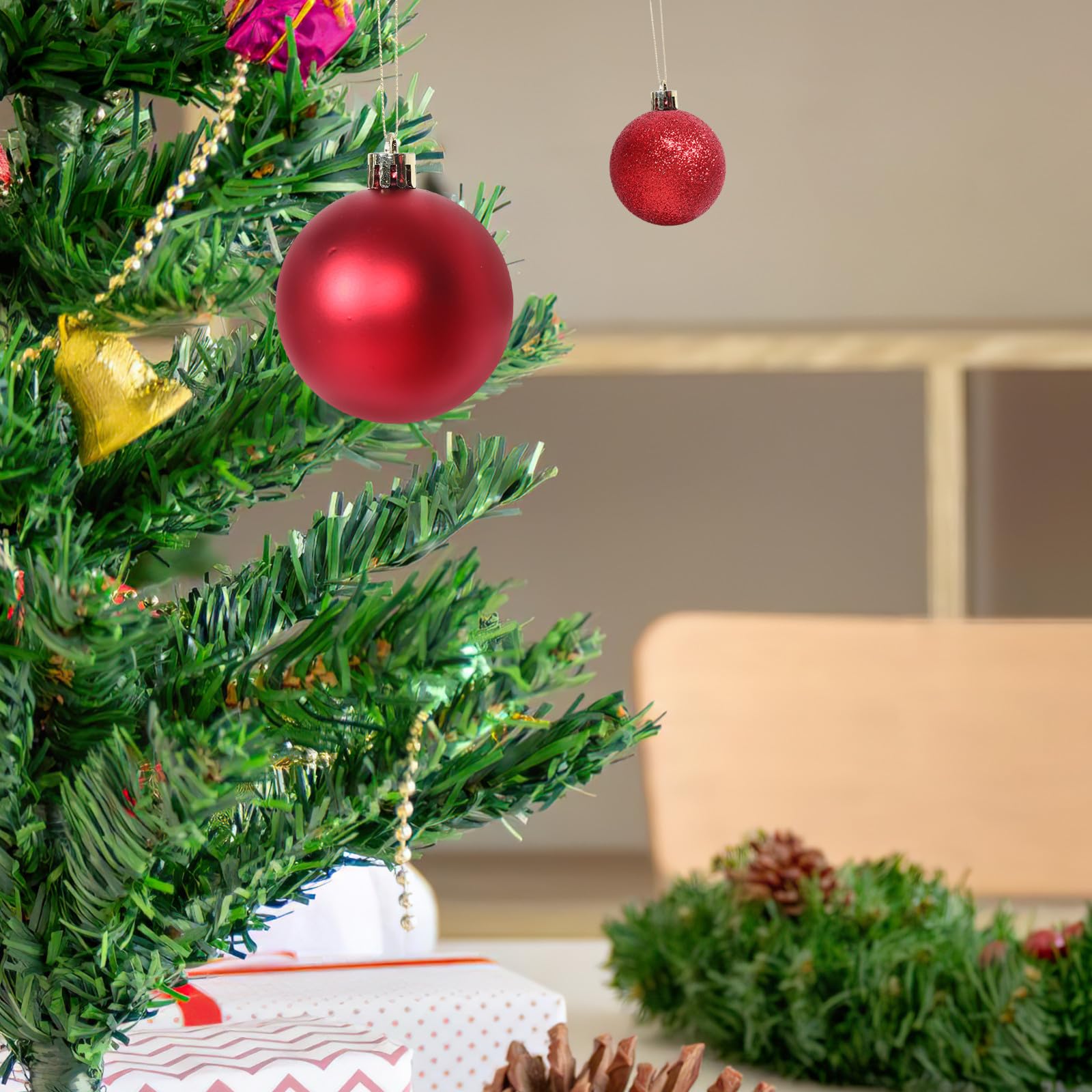 FRCOLOR 101 Piezas Bolas Navideñas Colgantes para Árbol de Navidad, ABS