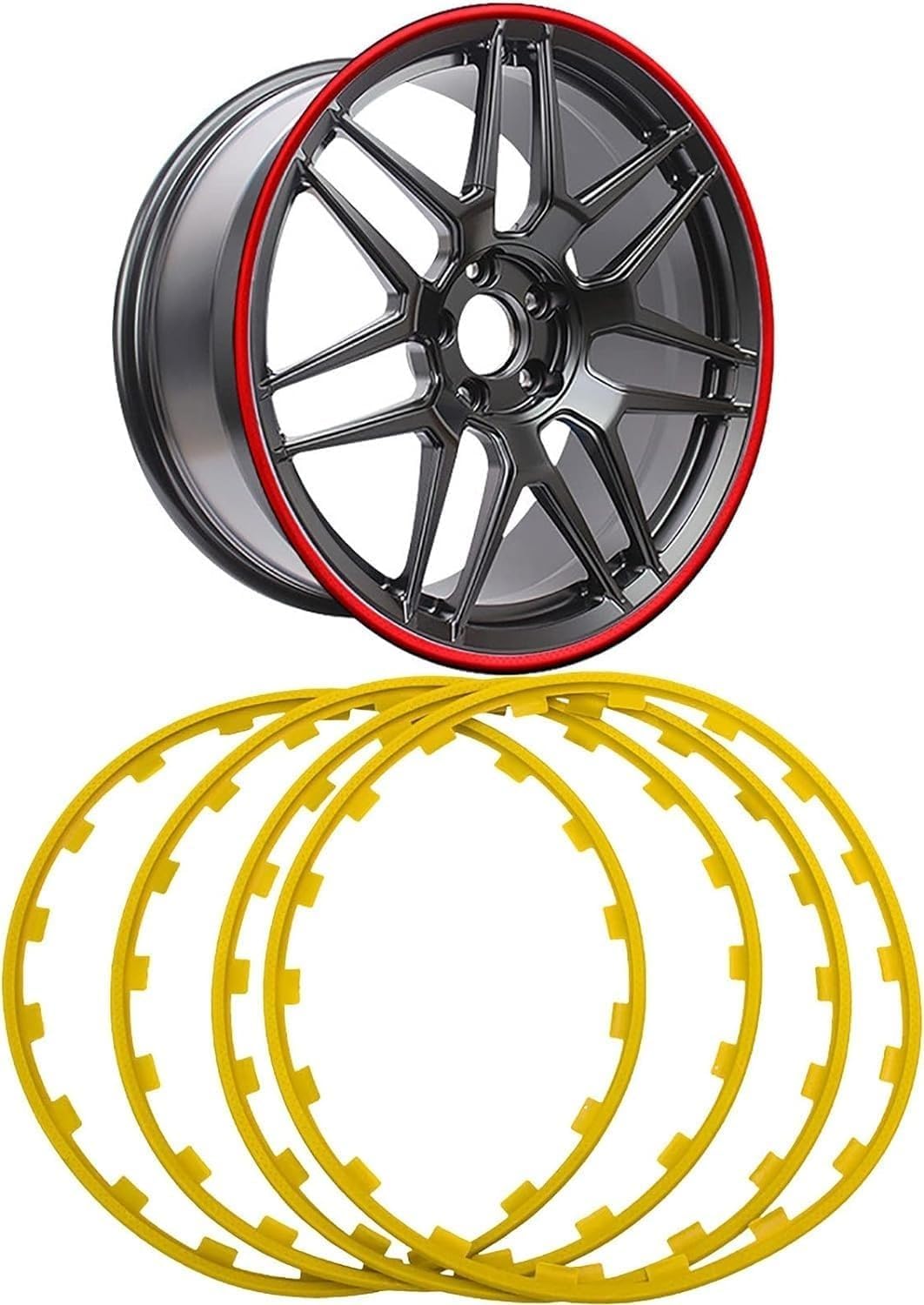 Universal Wheel Protector Rim Guards, 4-Piece Alloy Rim Protection Rings for 16-21 Inch Car Rims, Anti-Scratch Nylon Strips - Durable Tire Guard Decor (White, 18in)