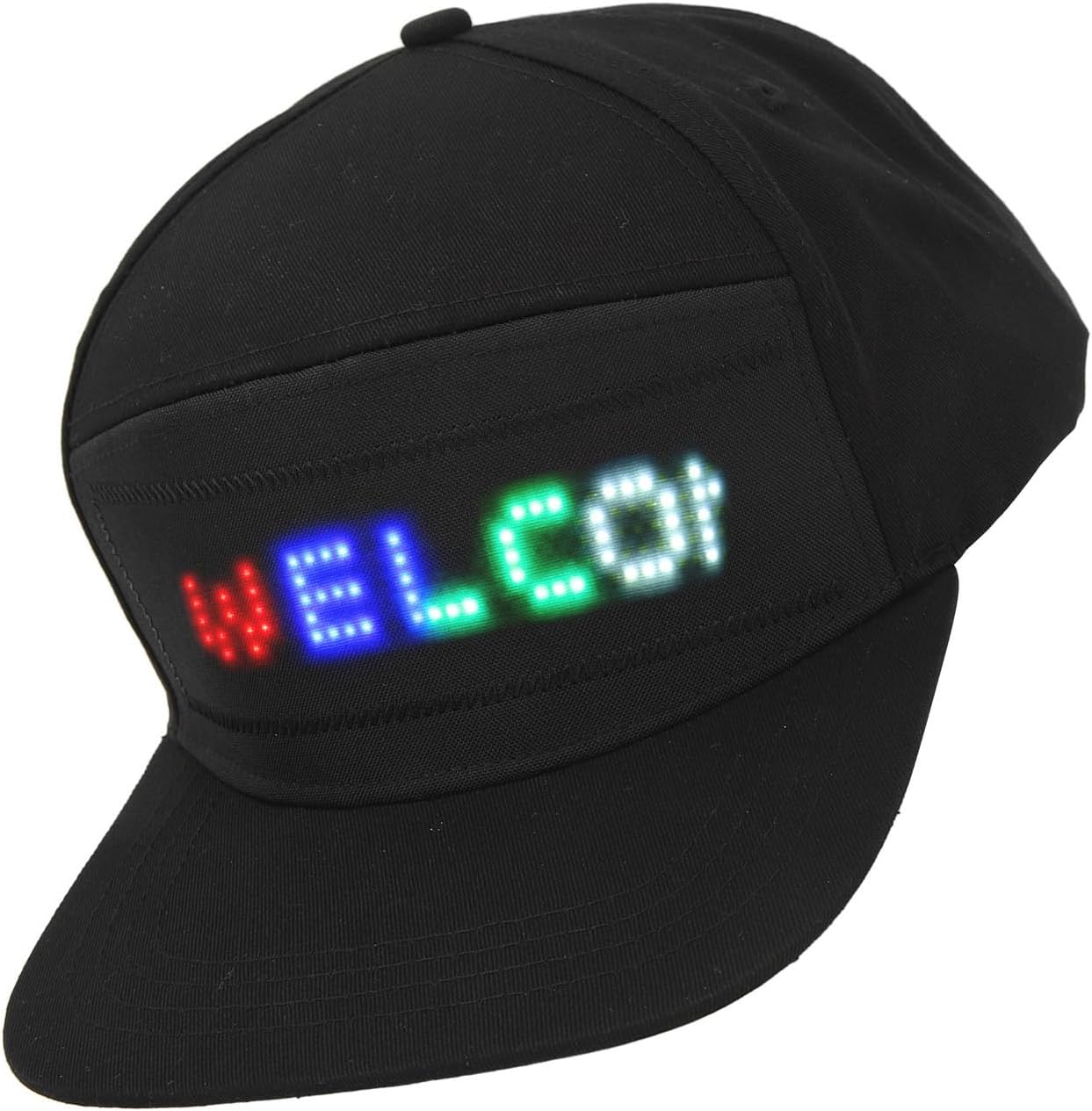 Programmable LED Hat APP Control Colorful LED Cap Removable Adjustable Size Cotton Ideal for Outdoor Parties (Black) - Image 7