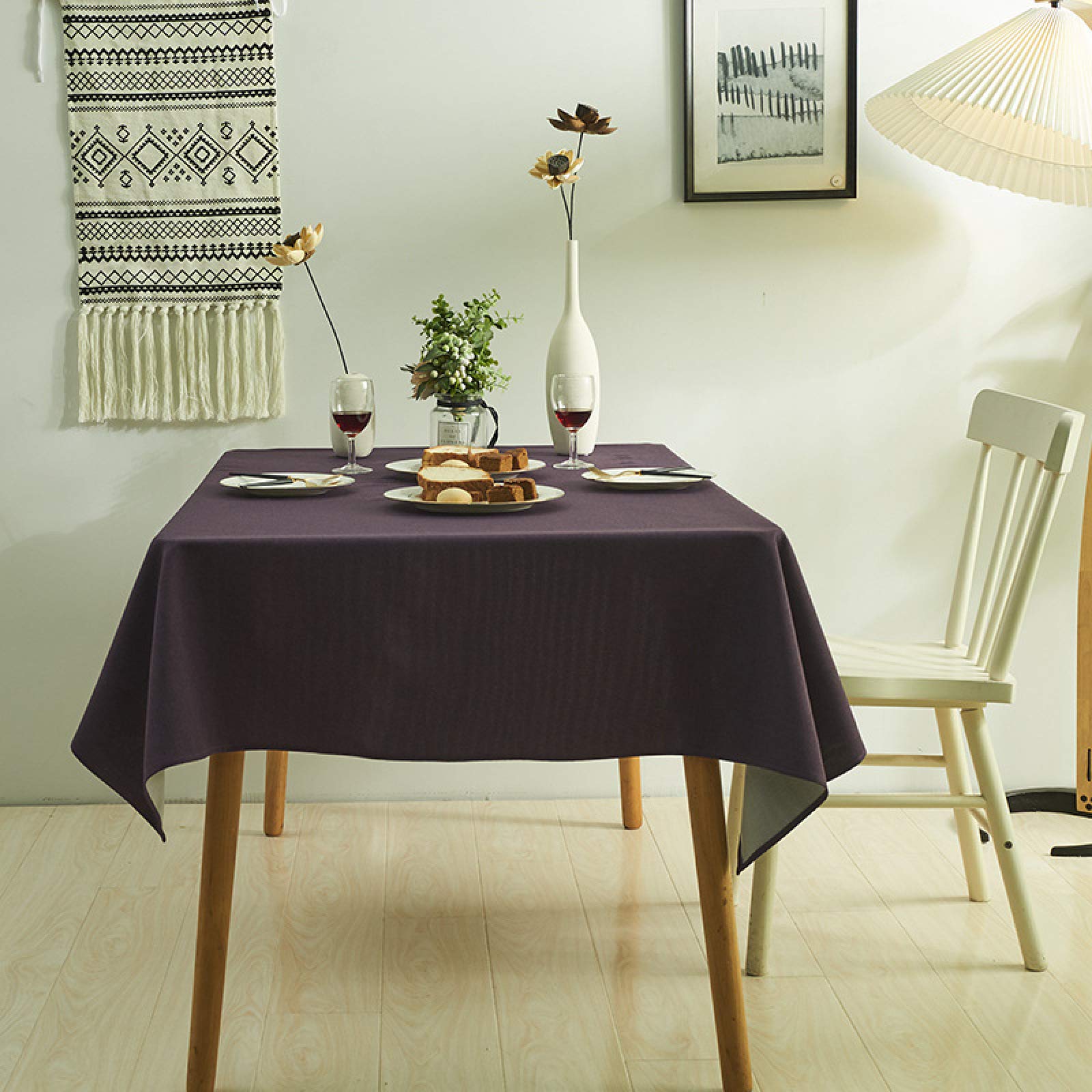 Tovaglia impermeabile viola 90 x 90 cm in vinile antimacchia perfetta per tavolo da pranzo picnic eventi all'aperto facile da pulire