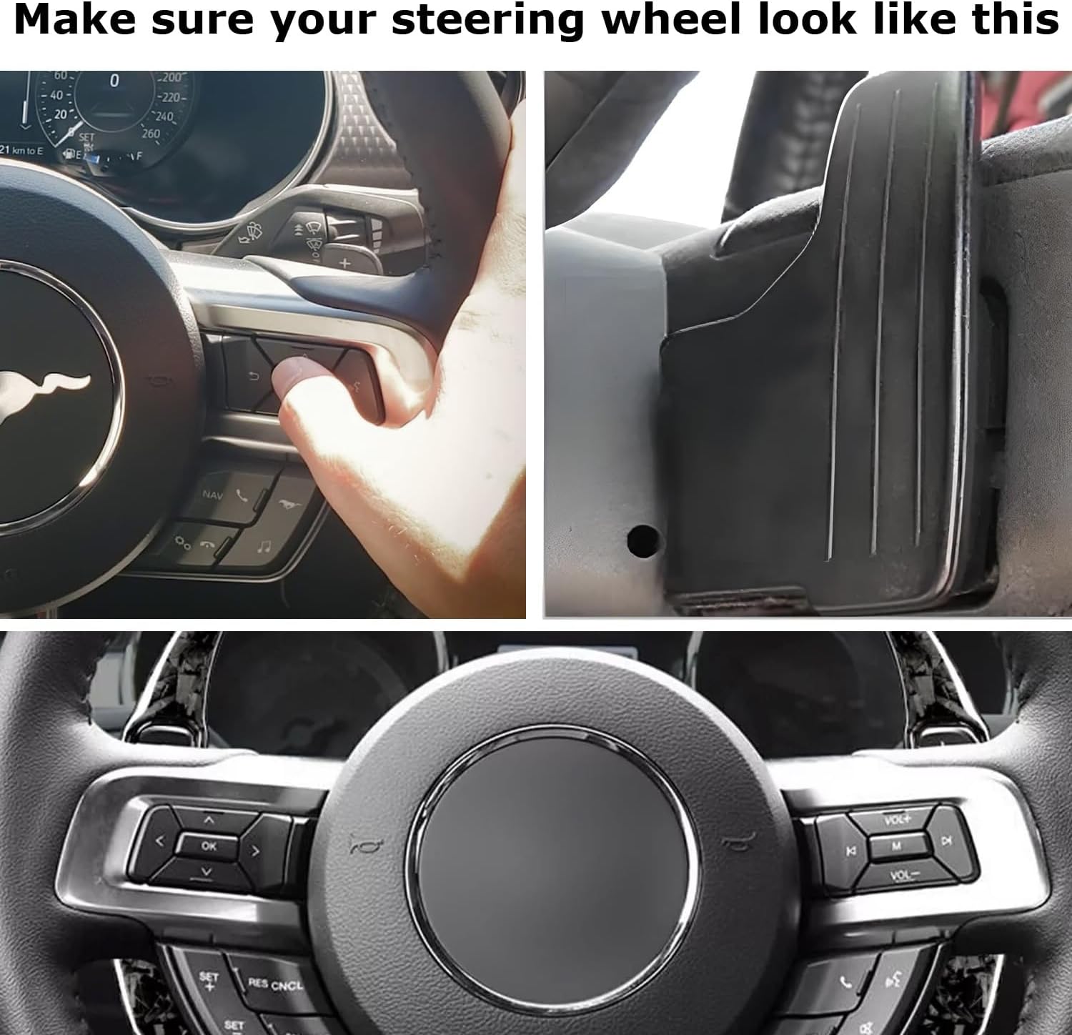 iJDMTOY Twill-Weave Carbon Fiber Pattern/Style Larger Paddle Shifter Extensions Compatible with Ford 2015-2023 Mustang Gen6