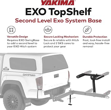Yakima Second Level Bike or Cargo Carrier Hitch Rack, Rear Vehicle System Base for EXO SwingBase - Accessory Only, EXO TopShelf