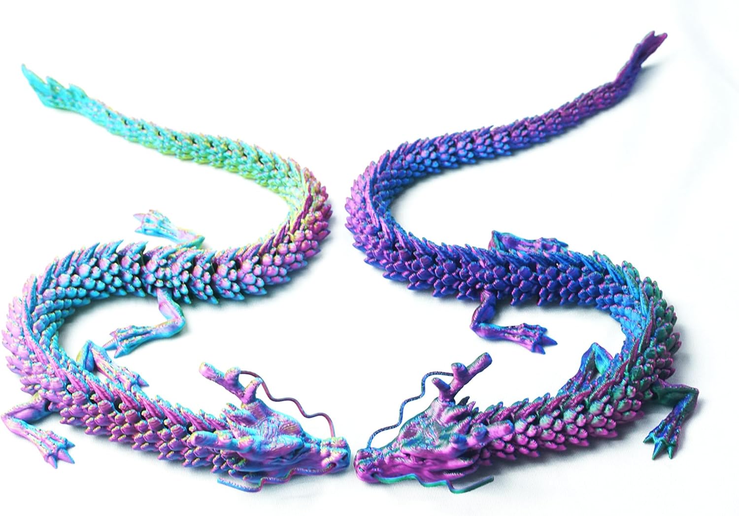 2PCS 3D Printed Chinese Dragon,Dragon Statue,Home Office Decor,Fidget Toys for Autism/ADHD,3D Printed Gift Toy,Fidget Toys, Executive Desk Animal Toys