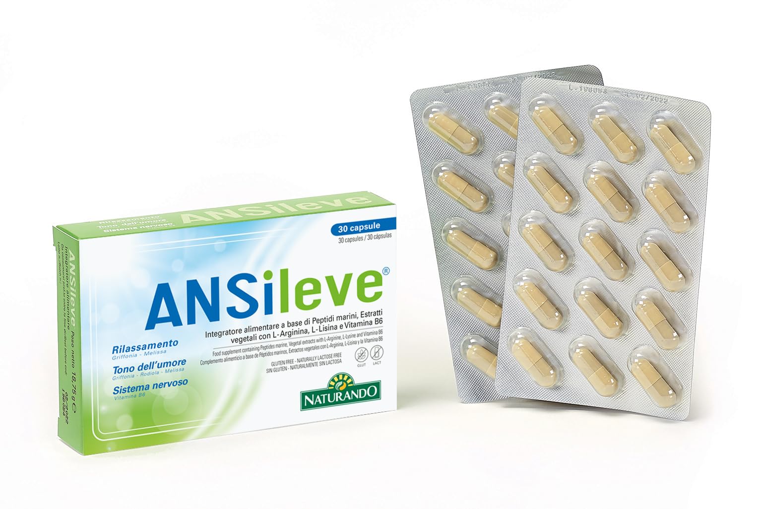 NATURANDO ANSILEVE 30 CAPSULE - Integratore alimentare per favorire il rilassamento e il benessere mentale.