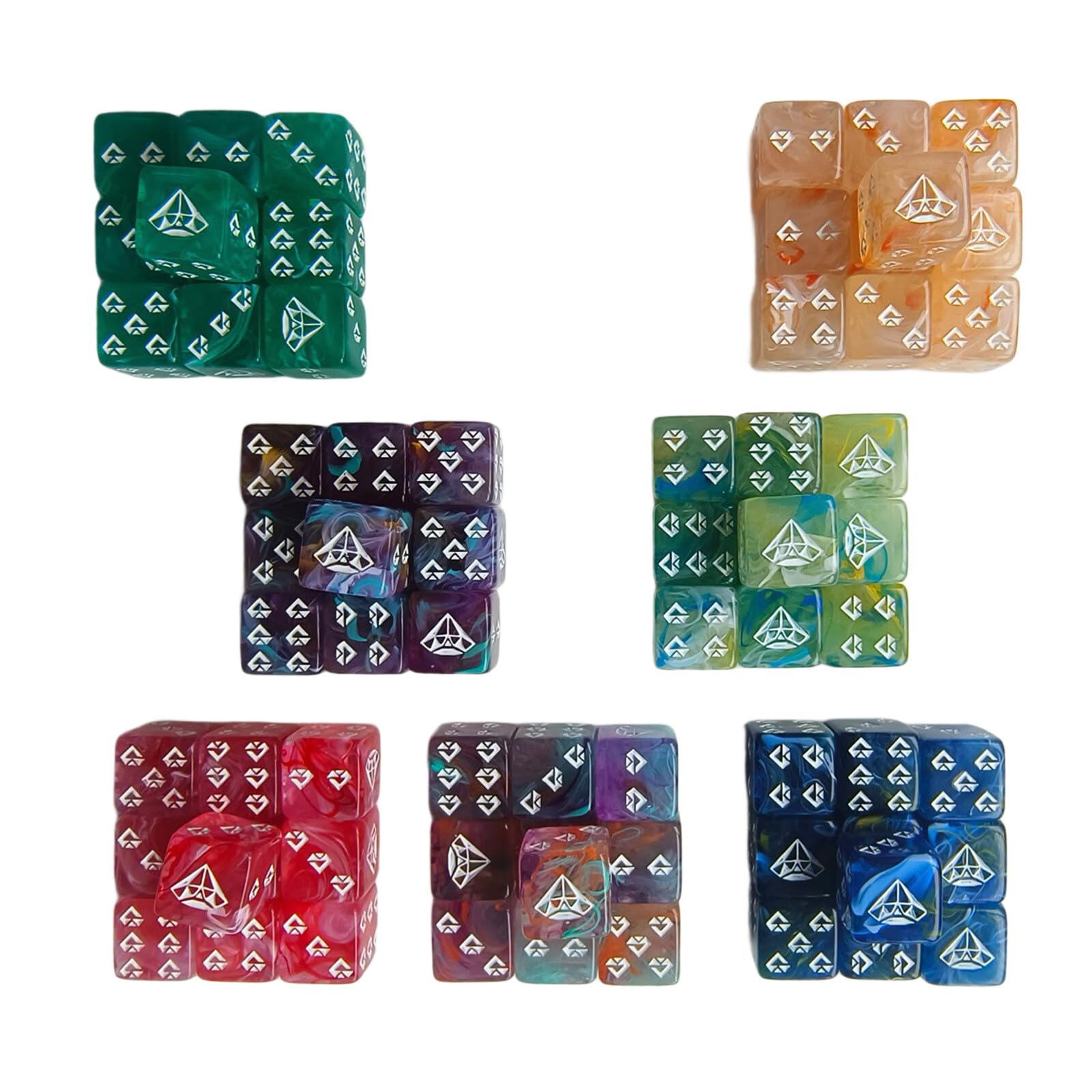 Yzmmxz – Lot De 10 Dés 6 Faces – Acrylique – Bleu Noir – Pour Jeux De Société, Jeux De Rôle – Sac De Rangement Inclus