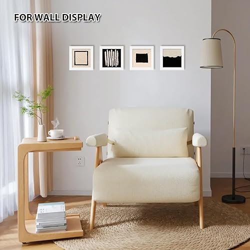 Vista 145 de KINLINK Juego de 4 portarretratos de 12 x 12 pulgadas, cuadrados de madera mate de 8 x 8 pulgadas con plexiglás para 8 x 8 pulgadas con paspartú