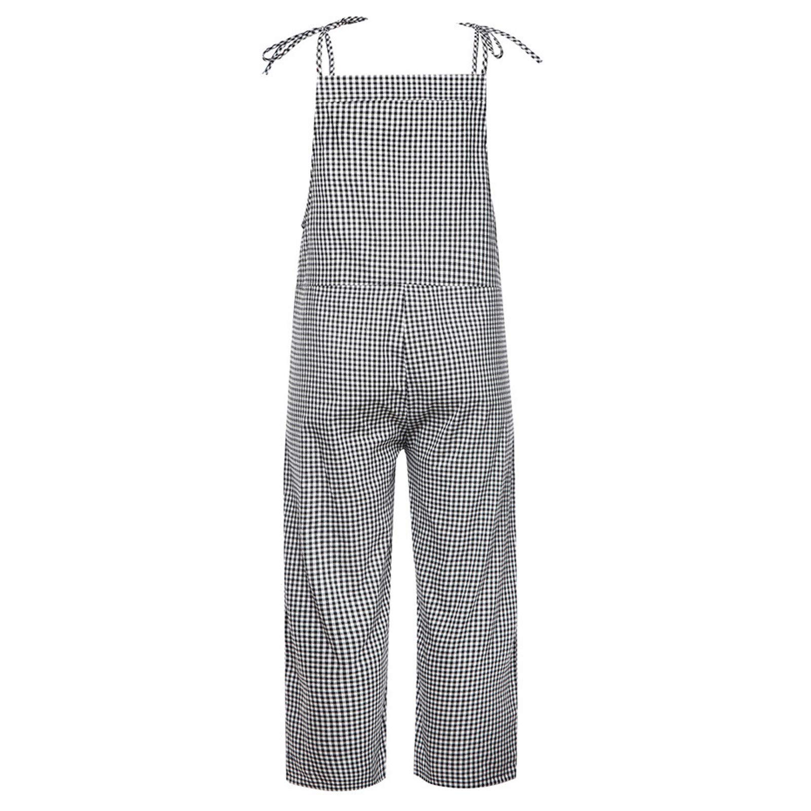Salopette pour femme en coton et lin, grande taille, vintage, bretelles réglables, sans manches, décontractée, baggy sarouel, jambes larges, barboteuses, grenouillères rayées, amples et respirantes