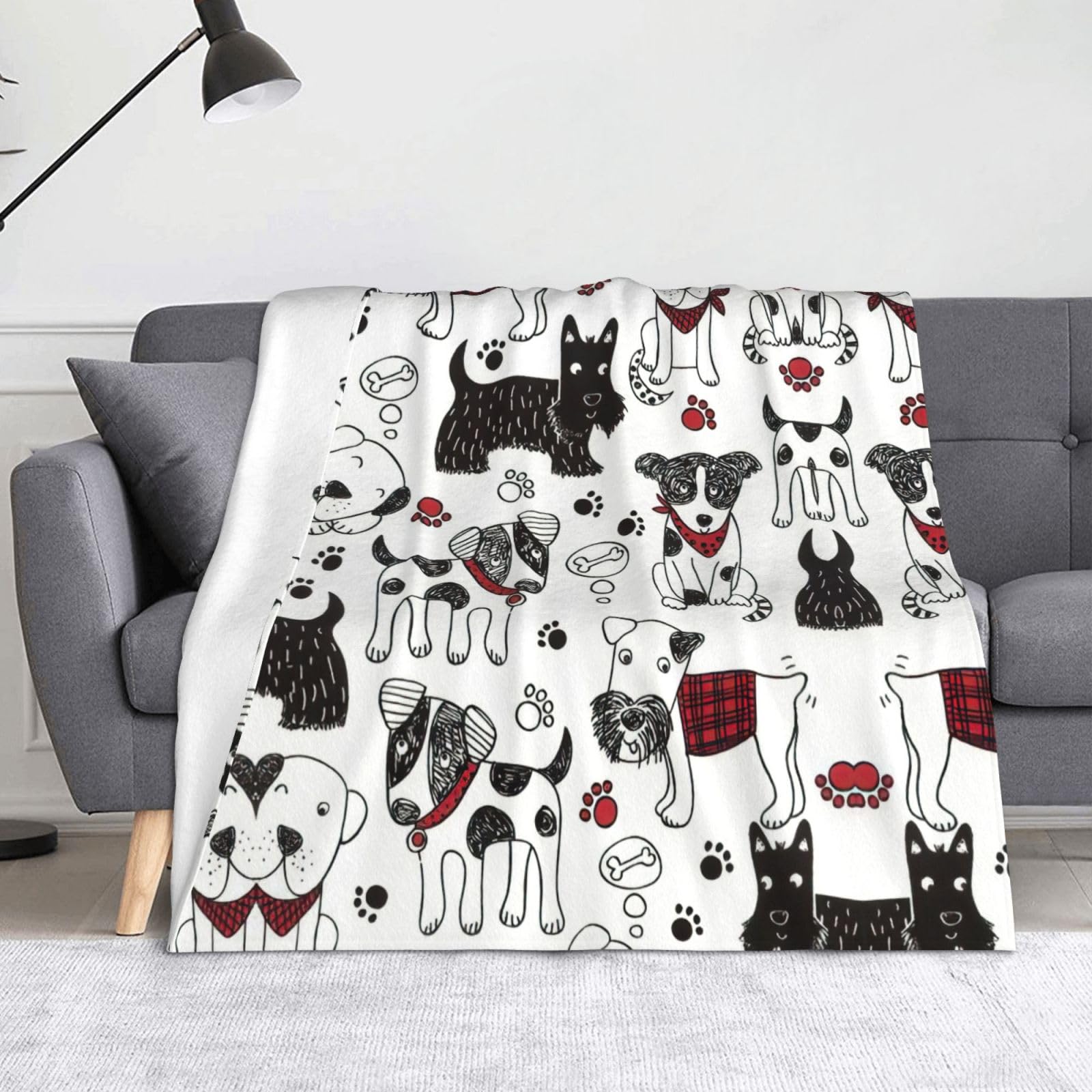 Couverture flanelle chiens anti-transpiration pour paniers et canapés