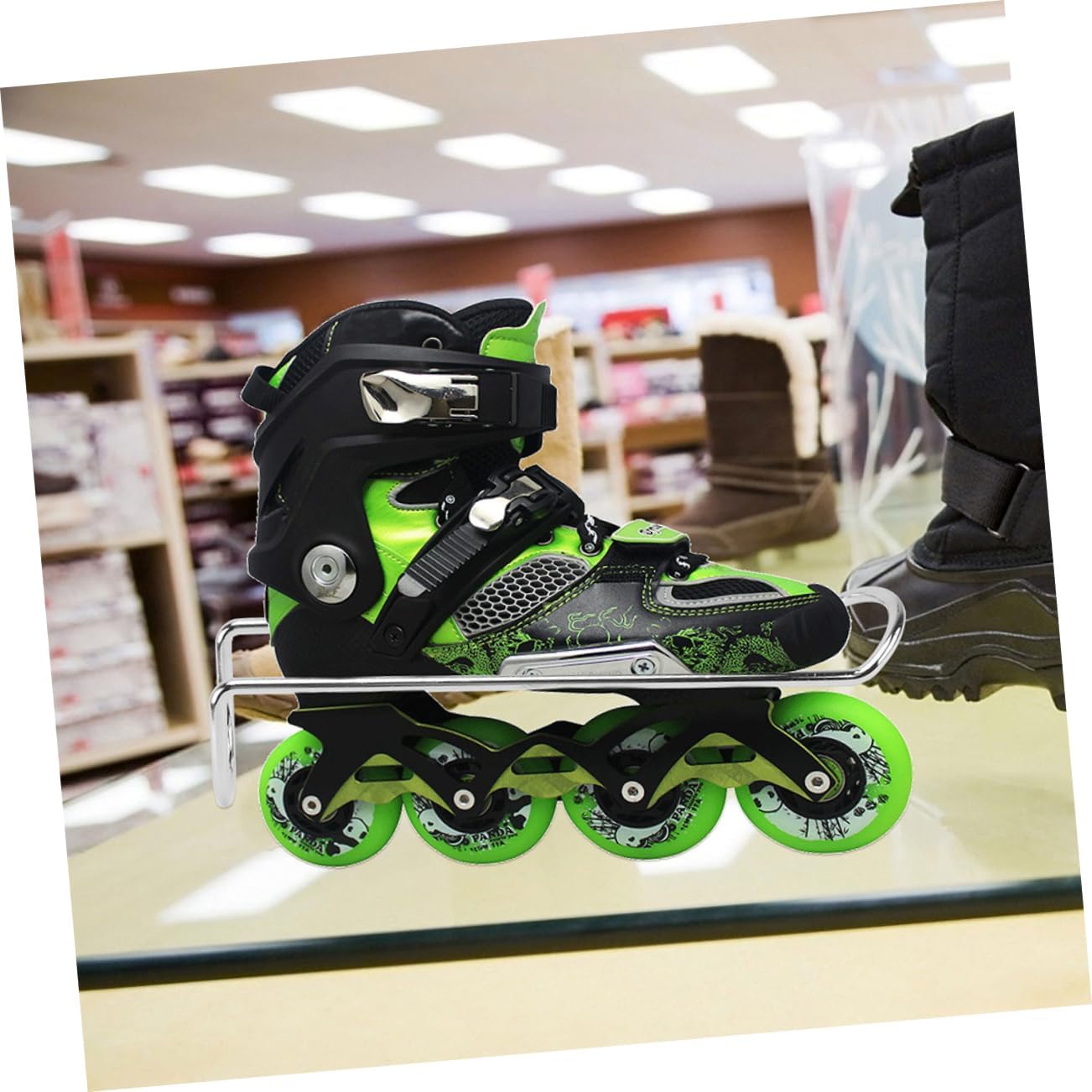 LIOOBO Skate Rack Ice Mounted Inline Skates Stand Material Hang Skating er Wall Support Display Silver