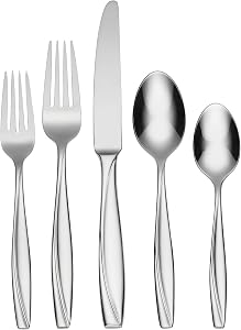 Oneida H222045AL20 Camlynn Mirror 45 Piece Everyday Flatware Set, Service for 8