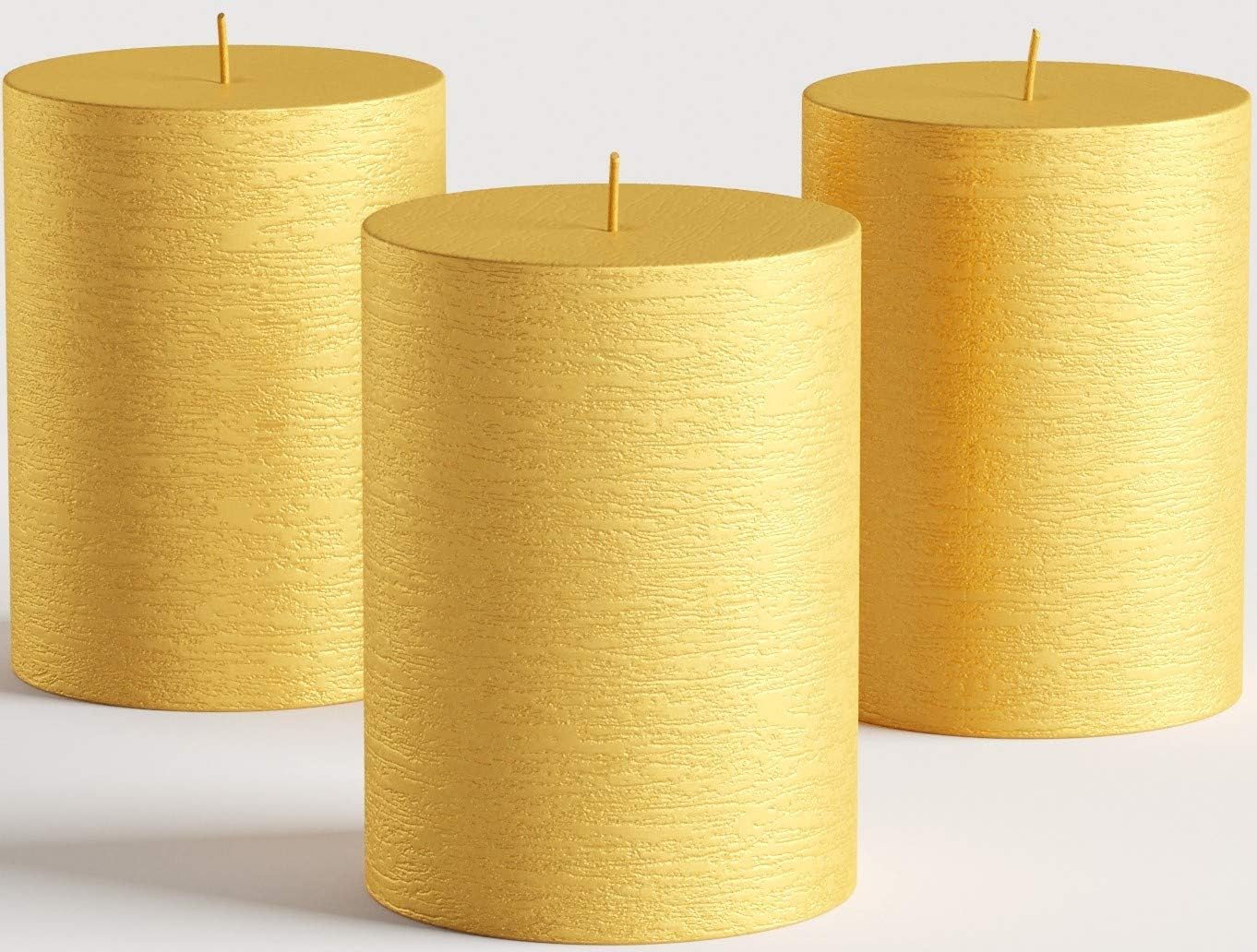 Set of 3 Pillar Candles 3" x 4" Unscented Handpoured