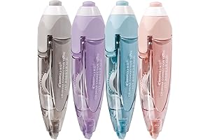4 Pcs Refillable Retractable Whiteout Correction Tape Pen for Instant Corrections