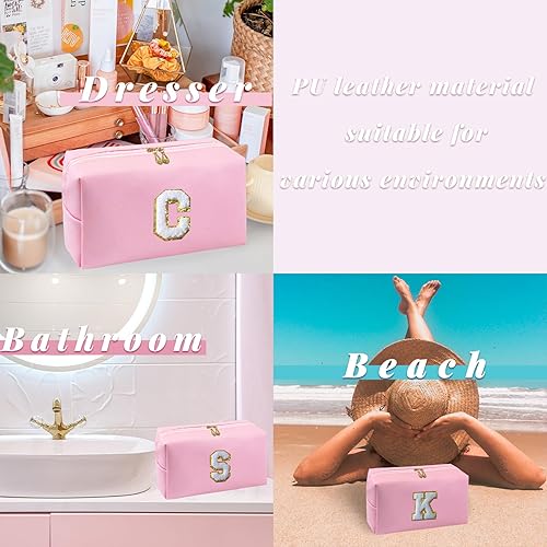 Miniatura 4 de Aganmi Bolsa de maquillaje floral para mujer con cremallera, bolsas de cosméticos estéticas con forro de lona, bonitas bolsas de maquillaje de viaje