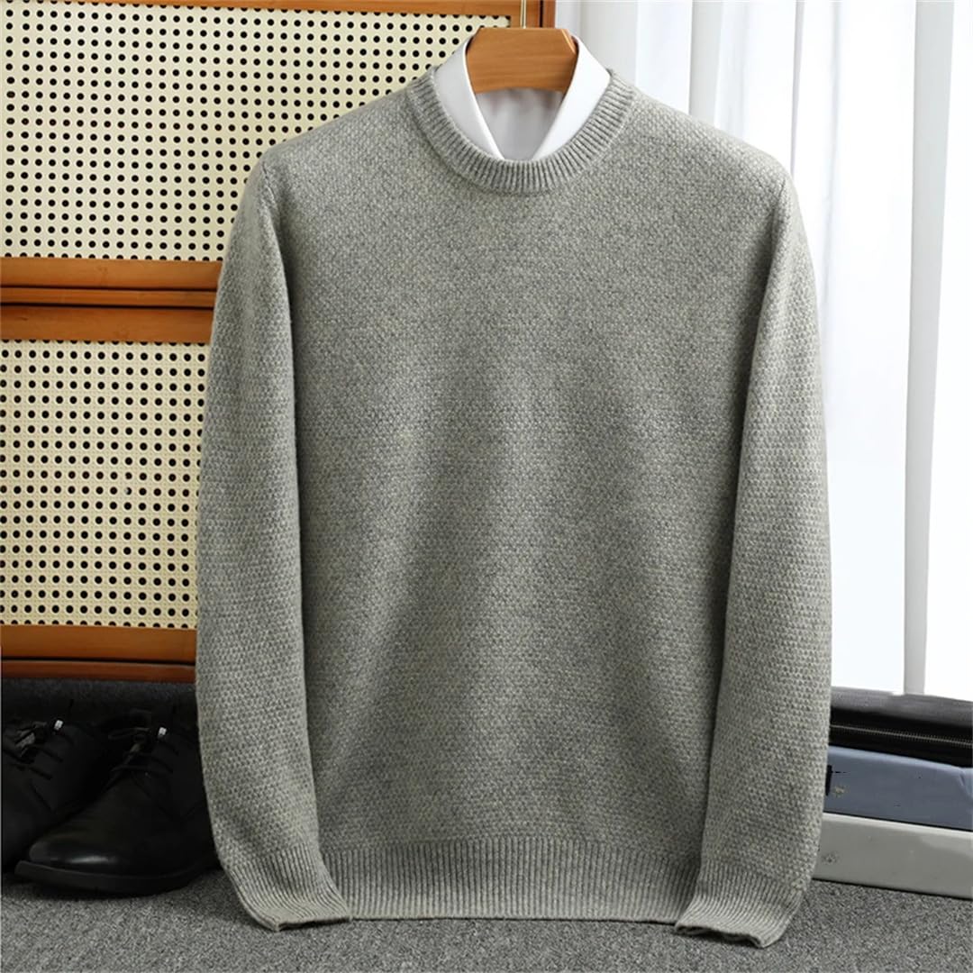 Maglione da uomo in lana con scollo rotondo imbottito a maglia maglione a maniche lunghe