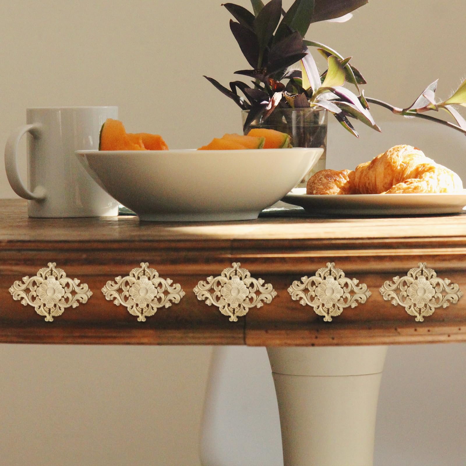 FRUHLING Decorazioni Legno Intagliato - 4 Pezzi Applique Per Mobili E Pareti - Foto 9