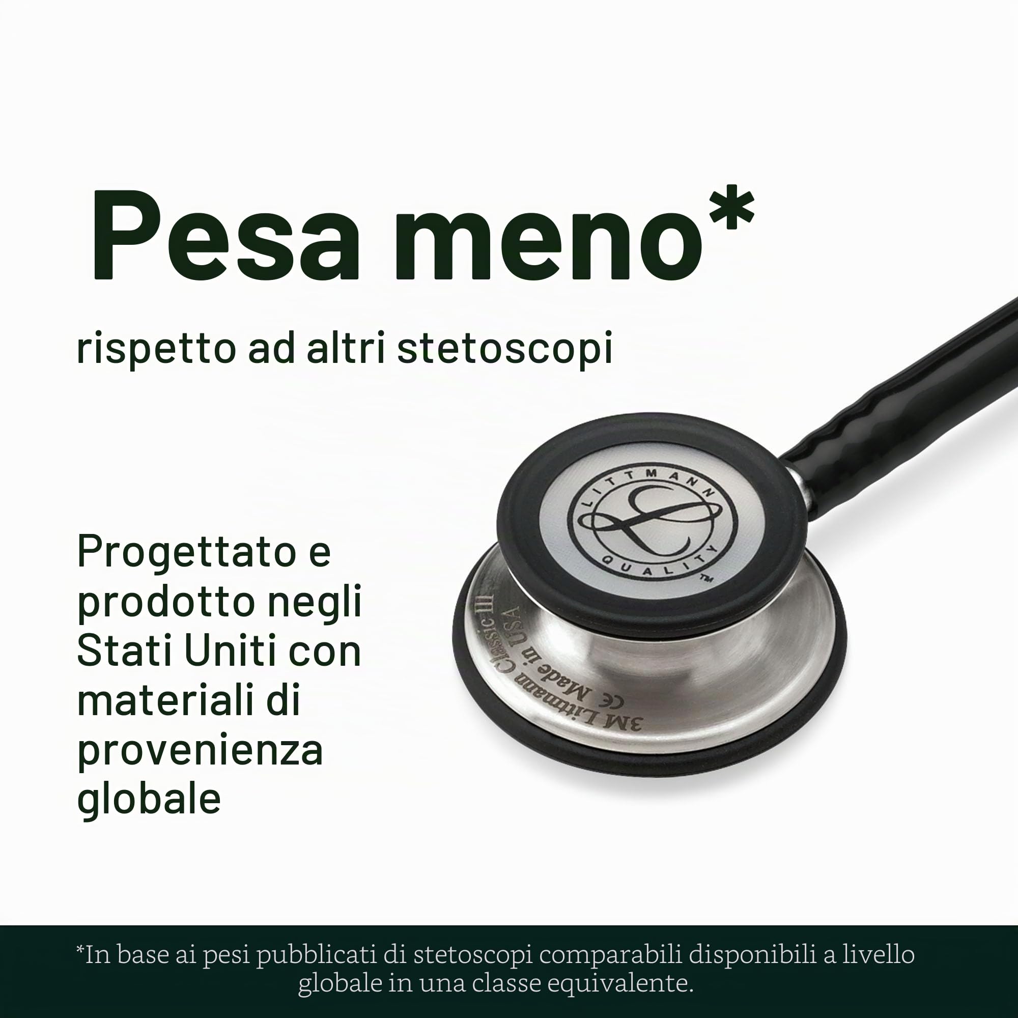 Littmann Classic III Stetoscopio Professionale, 5959, Tubo Azzurro | Testina in acciaio inox a specchio, raccordo Smoke e archetto Smoke. Per medici, infermieri e studenti di medicina