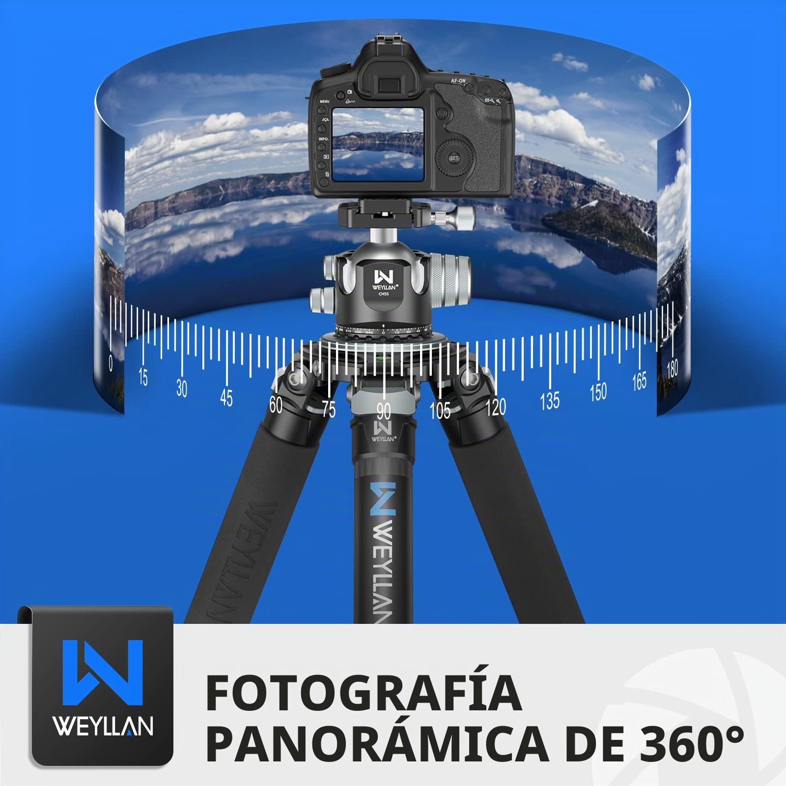 WEYLLAN CH55 cabeça de Bola de tripé, 55mm cabeça de tripé de Metal | 55mm cabeça de tripé, com placa de desbloqueio rápido Arca Swiss, para tripé, DSLR, câmara de vídeo, cámara,carga máxima 40kg