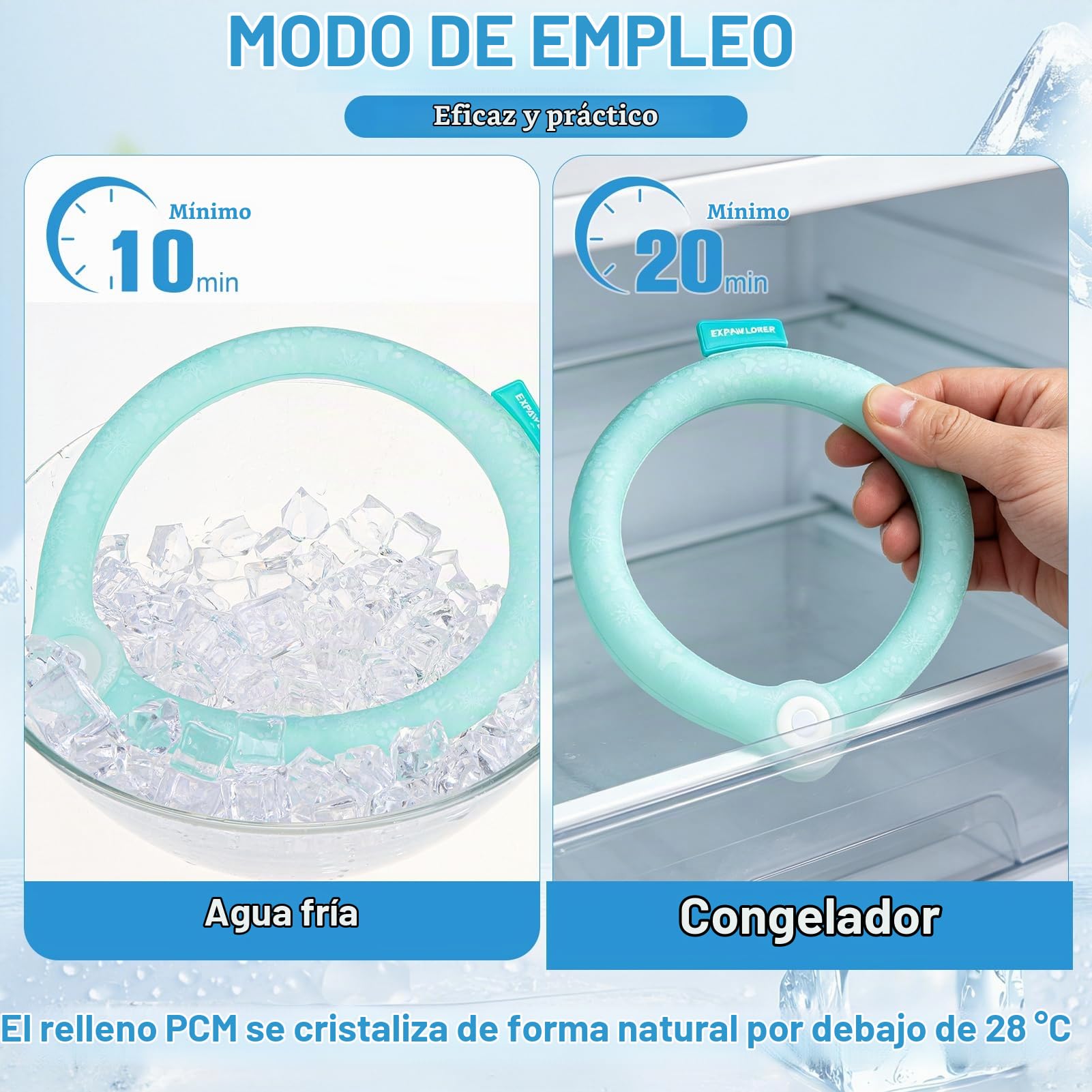 EXPAWLORER Bandana refrescante para perros - Collar de enfriamiento instantáneo PCM para perros, pañuelo fresco de verano para perros pequeños, medianos y grandes, verde, talla M