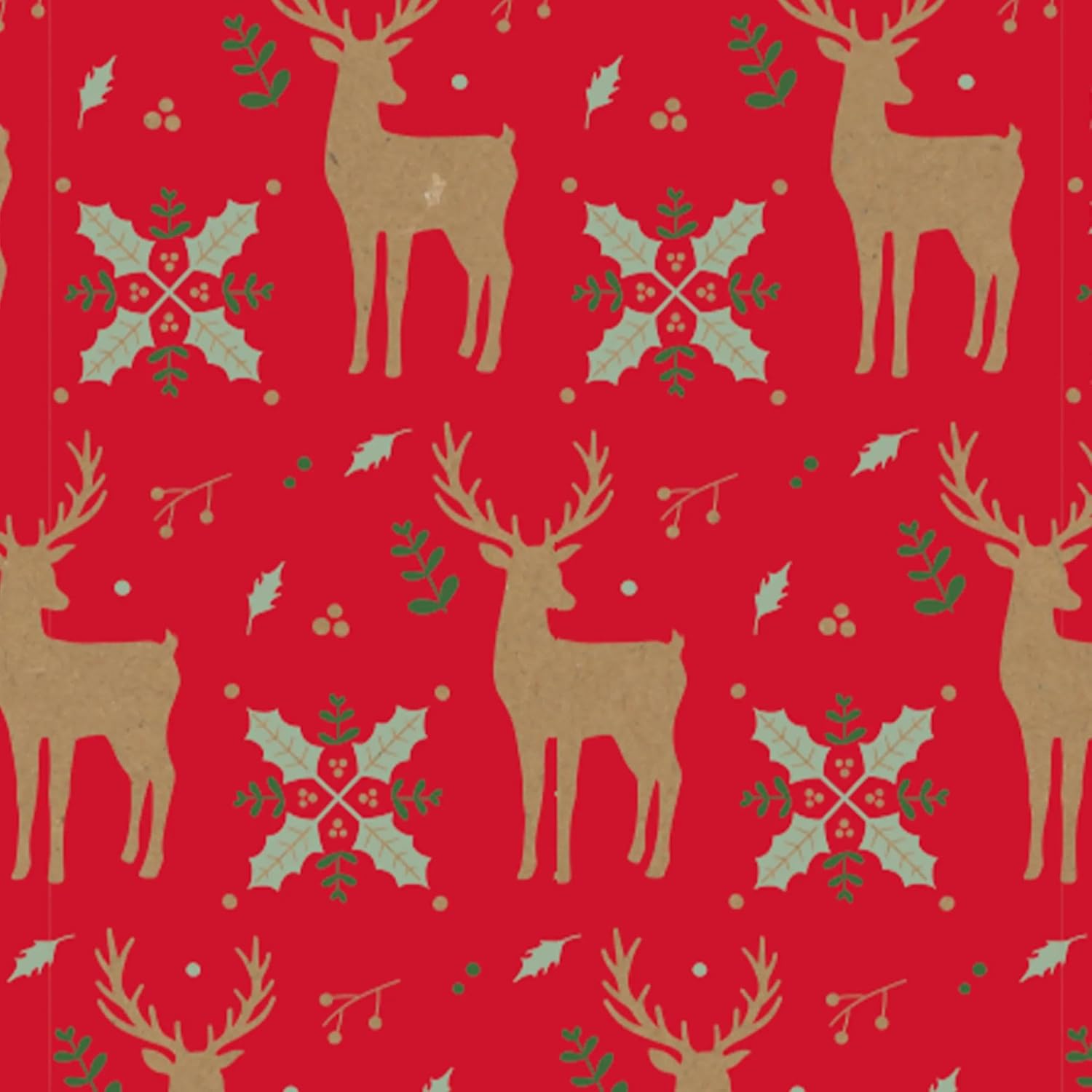 Clairefontaine 223922C - Kraft 70 g, Tiny 50 x 0.35 m, Reindeer, FD, Red