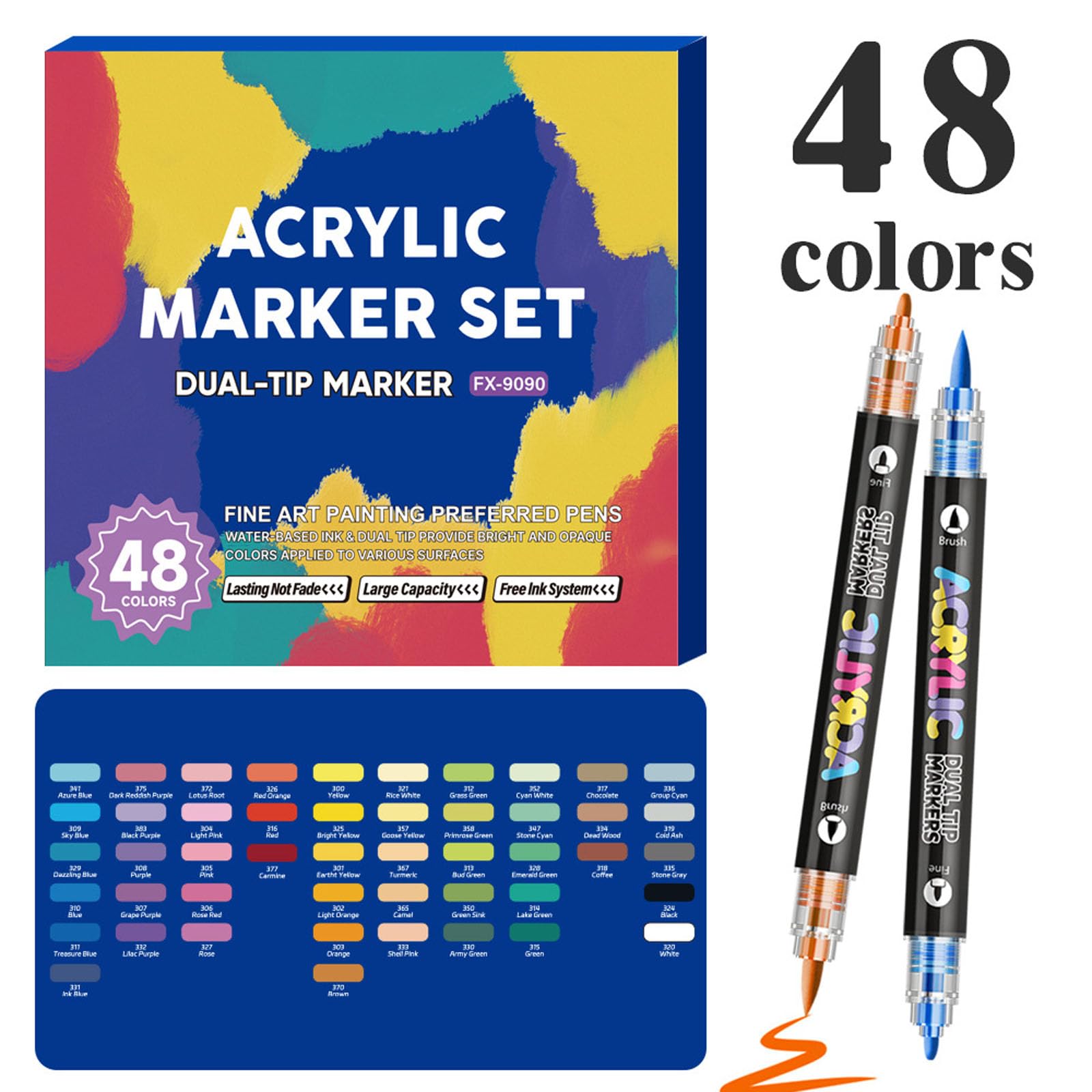 Tip Aquarell-Marker, zweifarbig, Zeichenstift, Künstlermarker für Kinder, Kunstwerke und Handwerk, Dekorationen, Schulprojekte und kreative Designs