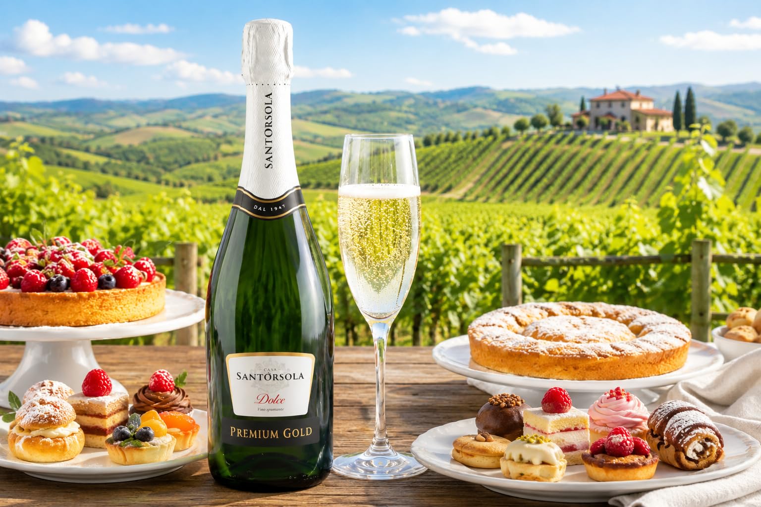 SANT'ORSOLA Spumante Cuvée Dolce Vin Doux Petillant Italien Set de 6 Bouteilles x 75 cl