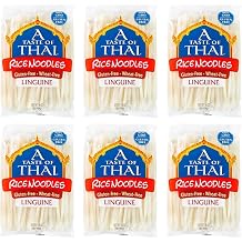 A Taste of Thai Rice Noodles - 16oz Pack of 6 Classic Noodles | Use in Stir-fries Soups & Stews | Great as Side Dish or Vegan Meal | Non-GMO | Gluten-free | No Preservatives | No Trans Fats