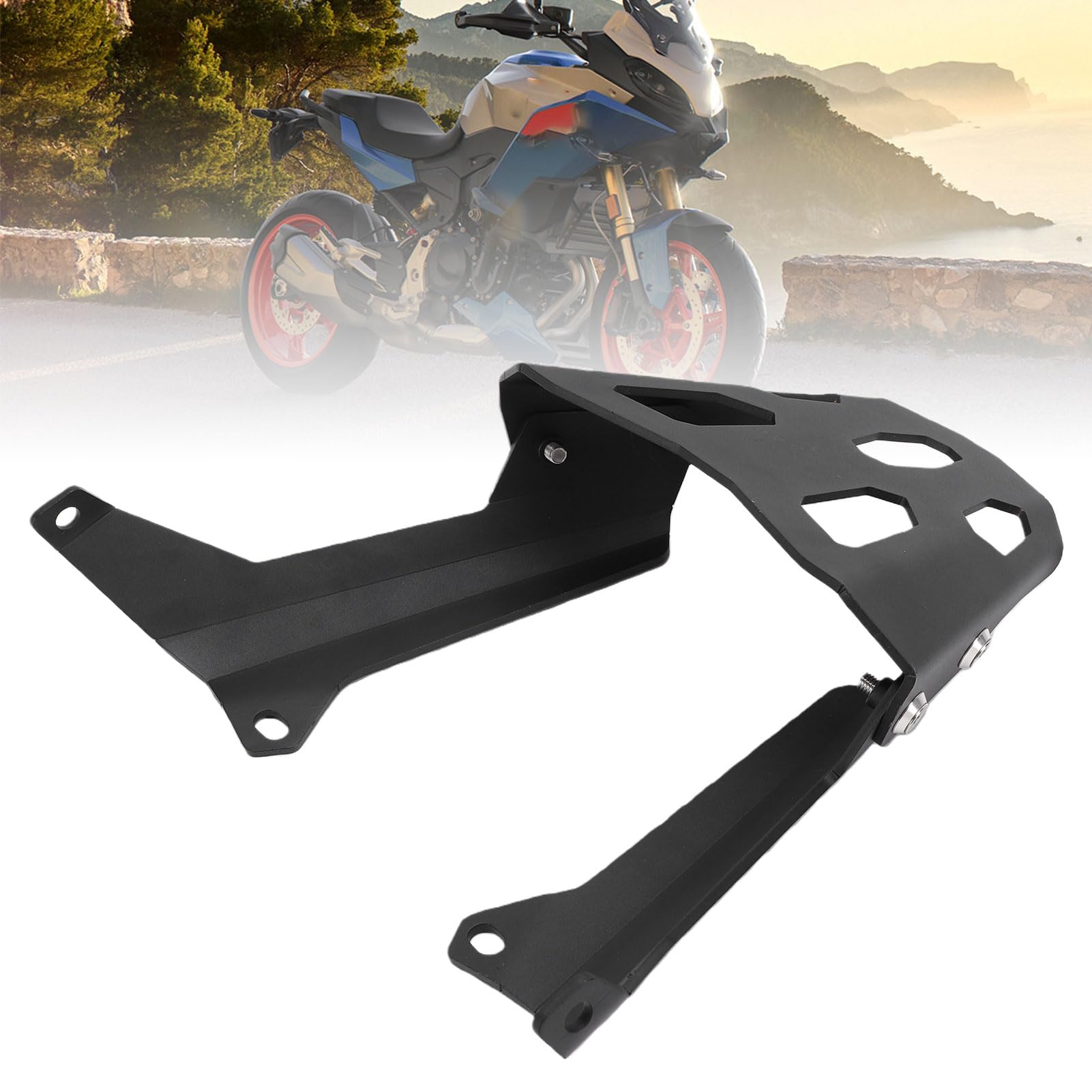 Generic Portapacchi Posteriore per Moto Portapacchi per Bagagliaio in Acciaio Al Carbonio Durevole per F900R F900XR 2019-2023 per Avventure All'aria Aperta