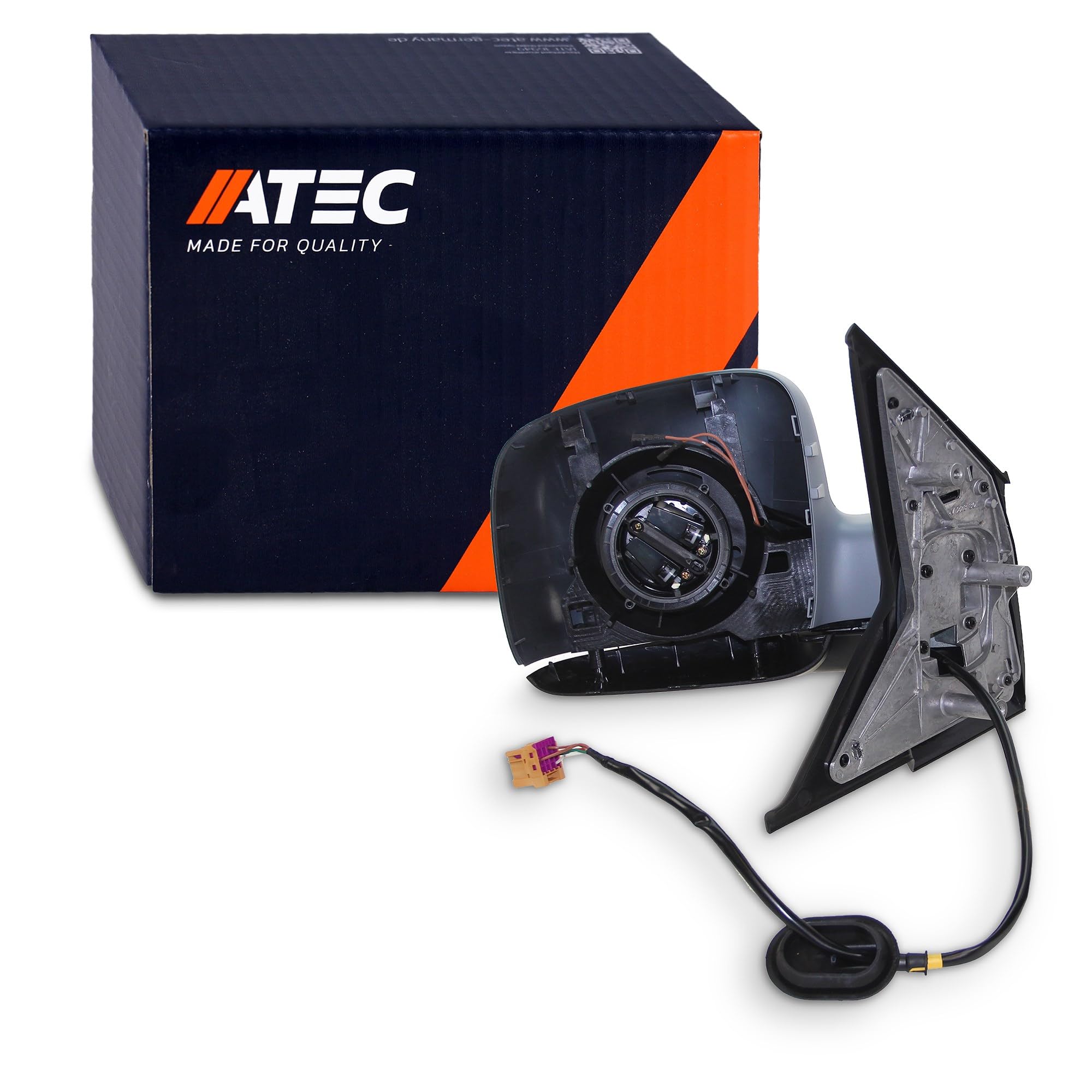 ATEC Germany 1x Specchio retrovisore esterno elettrico riscaldato lato | Compatibile con: VW MULTIVAN T5, TRANSPORTER T5 Bus, TRANSPORTER T5 Kasten, TRANSPORTER T5 Pritsche/Fahrgestell (7JD, 7JE