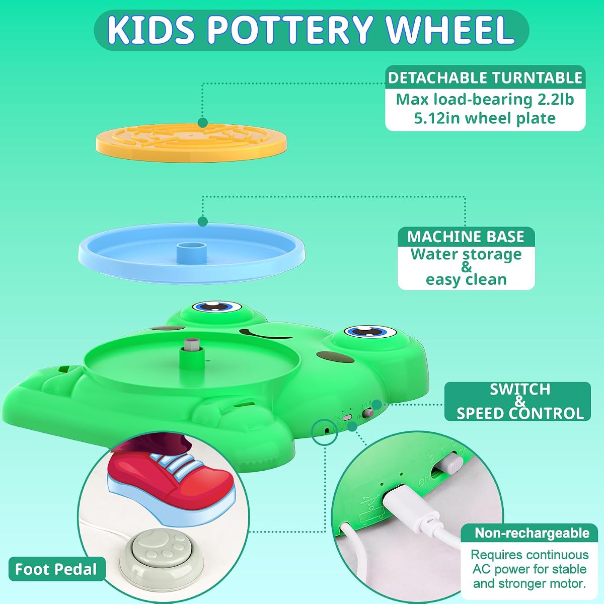 Pottery Cool Pottery Wheel Kit for Kids view 3