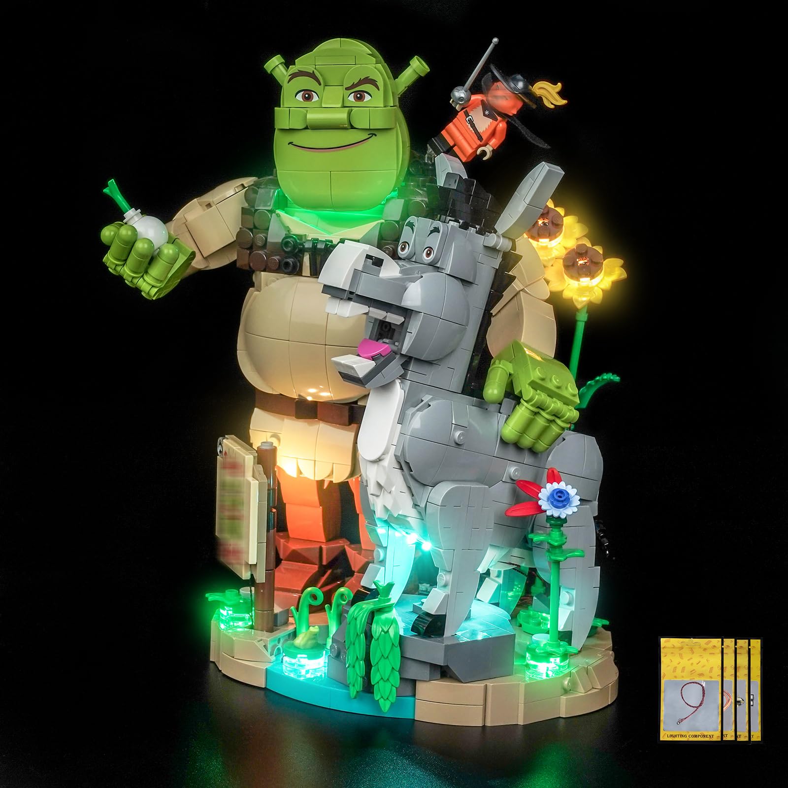 LocoLee Licht Kit kompatibel mit Lego Shrek, Esel und Der Gestiefelte Kater, (kein Modell, nur Licht) Dekorative Beleuchtung Set Compatible with Lego 72423 Shrek, Donkey & Puss in Boots