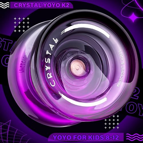 Miniatura 9 de MAGICYOYO K2 Crystal - Yoyo profesional sensible para niños principiantes, rodamiento de yoyo extra insensible Pro plástico para adultos+12