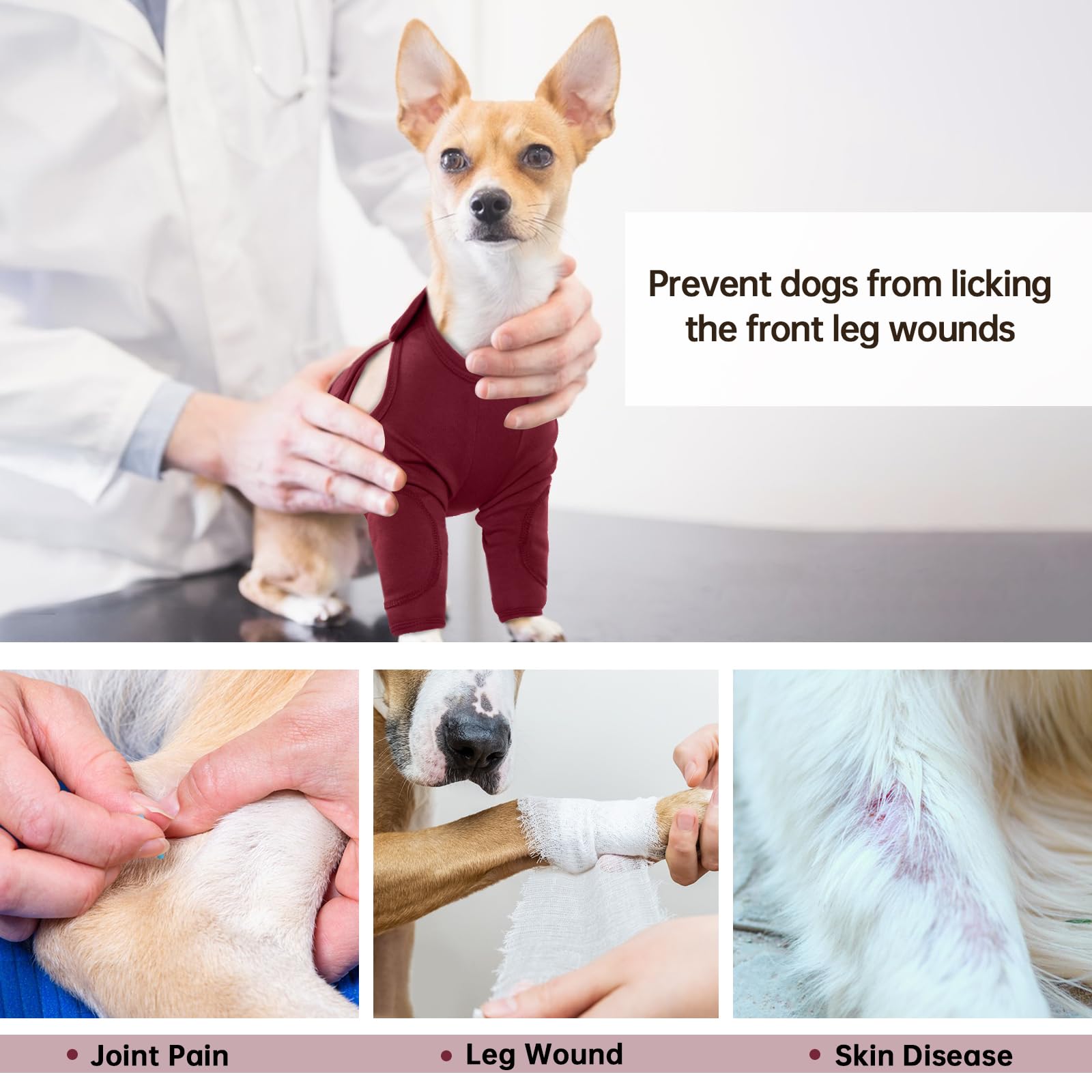 Hundebeinschutz Aus Neopren – Verstellbar, Für Vorder-/Hinterbeine, Als Leckschutz & Gelenkstütze (S, Schwarz)