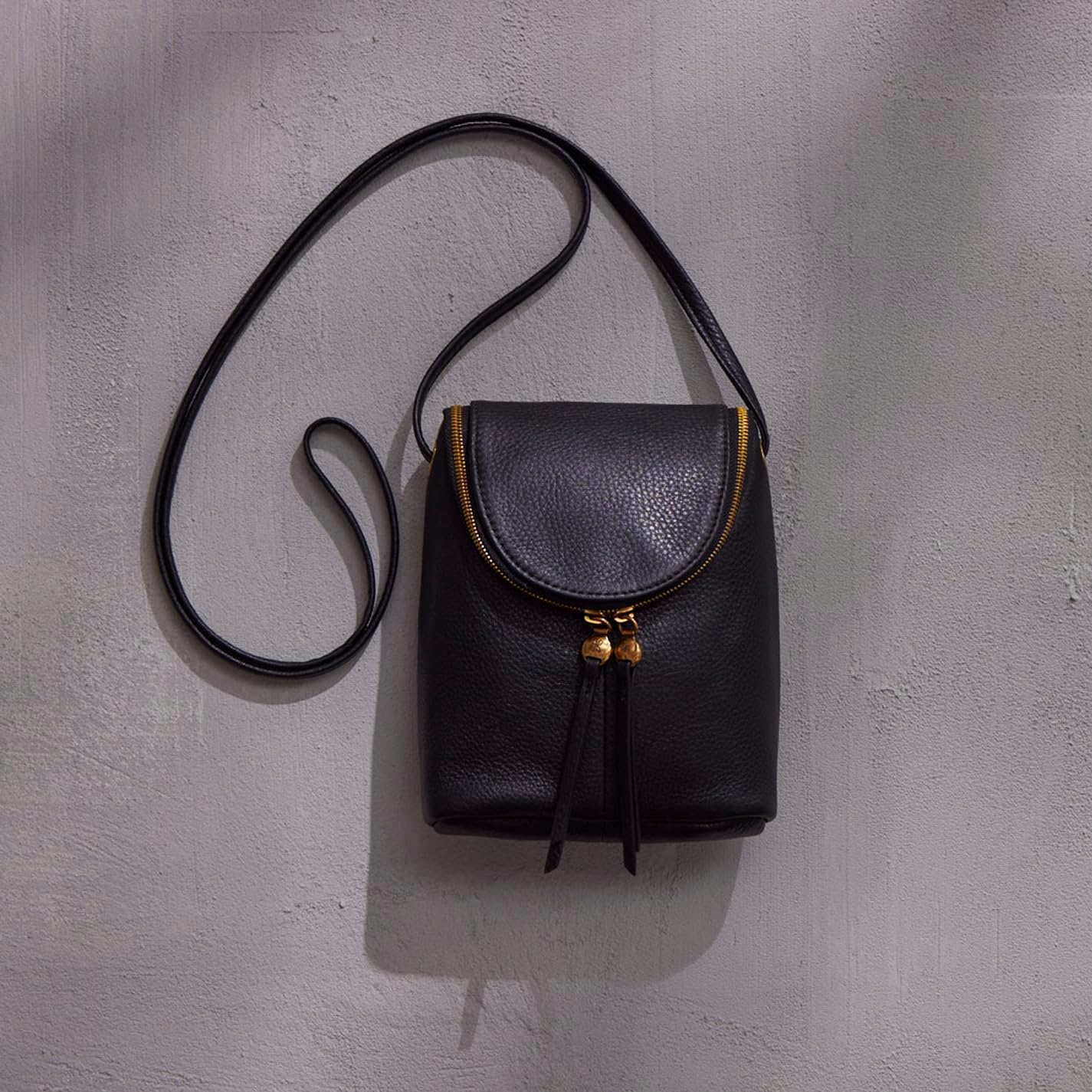 HOBO Fern Leather Crossbody Purse with Adjustable Strap, Exterior Slip Pocket, Double Zip Closure - Perfect for Travel - Image 3