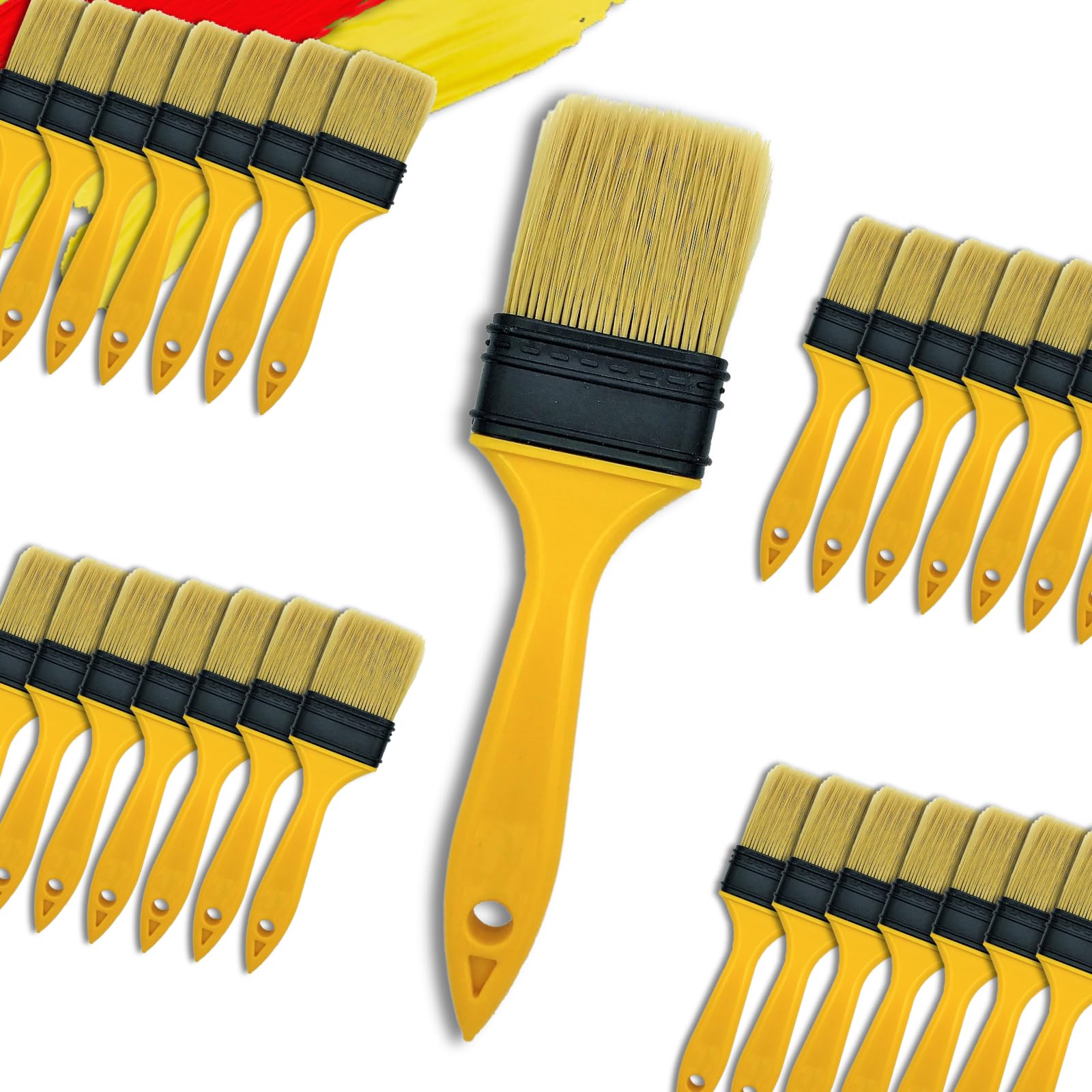 PANCLUB Paint Brushes for Walls I Chip Brush Set 2 inch 28 Pack I S.Chip Brush Never Lose Bristles - Small Package I 100% Plastic I for Paint, Glues, Stains and Completely Recyclable