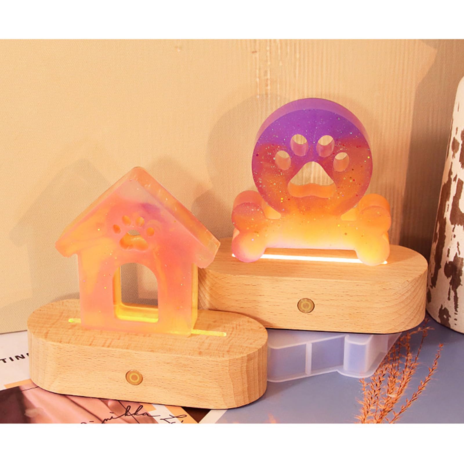 Moldes de silicona, Moldes de silicona con forma de patas de gato, Moldes de resina epoxi for jabón, decoración del hogar, moldes de silicona con forma de casa(Love House 3)