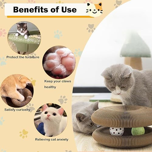 Miniatura 2 de Juguete mágico de aventura para gatos con campana y bolas de hierba gatera, juguete de acordeón de forma plegable y cambiable, juguete interactivo