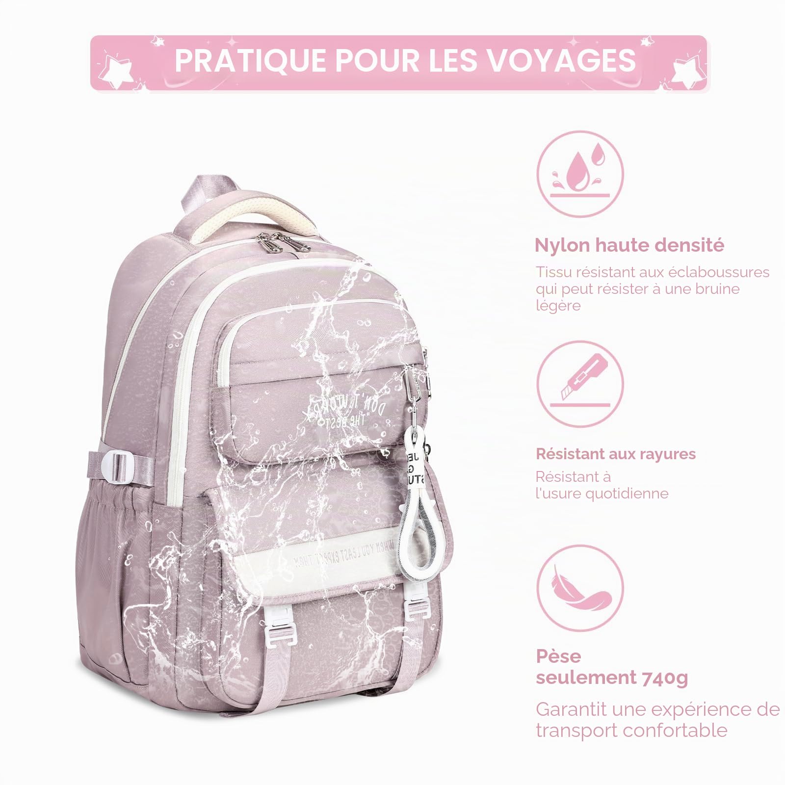 Tanou Sac a Dos Fille Adolescentes, Cartable Fille Primaire College Lycée