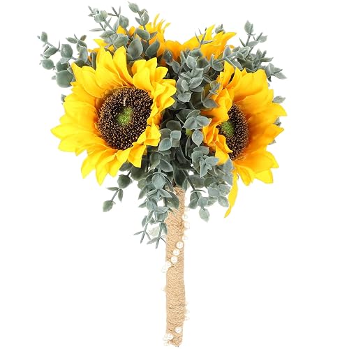 Wedding Romantic Sunflower Bouquet Bride Bridal Bouquet Artificial Sunflower Bouquet