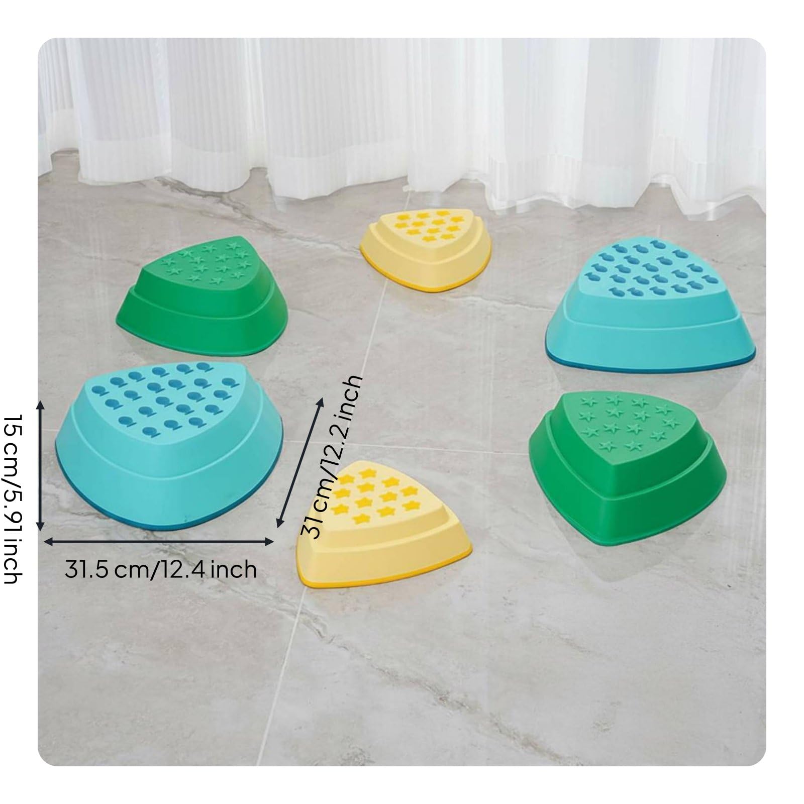 Children Training Stone Piedra de Equilibrio Infantil Juguete Sensorial de Equilibrio con Base de Goma Superficie con Textura Material PP Adecuado