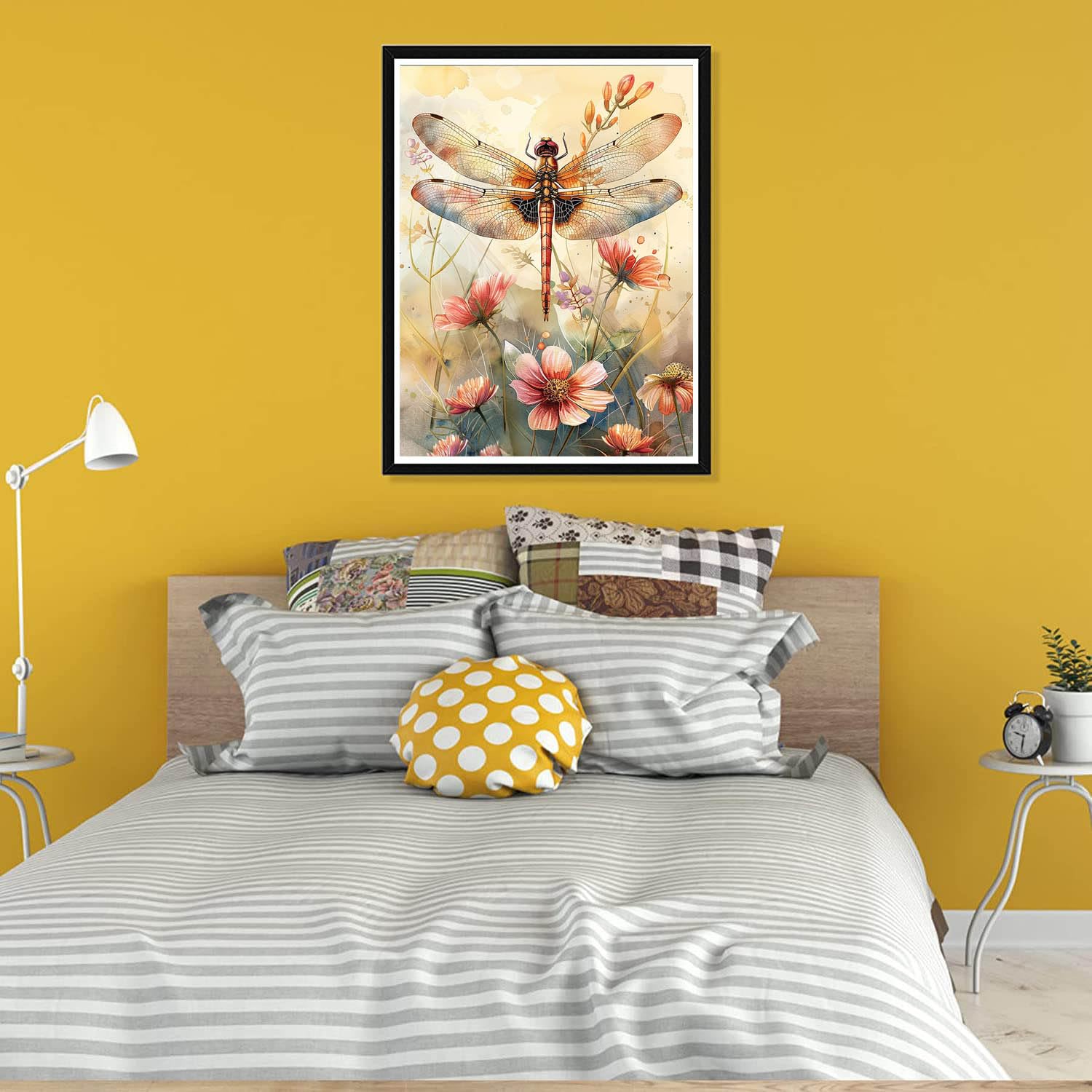 Pavemlo DIY 5D Diamond Painting Kits Panda, Diamant Peinture Point De Croix Broderie Animal Fleur, Strass Complet Image Arts Pour Peinture Salon Chambre Décoration Sticker Mural 30X40 Cm