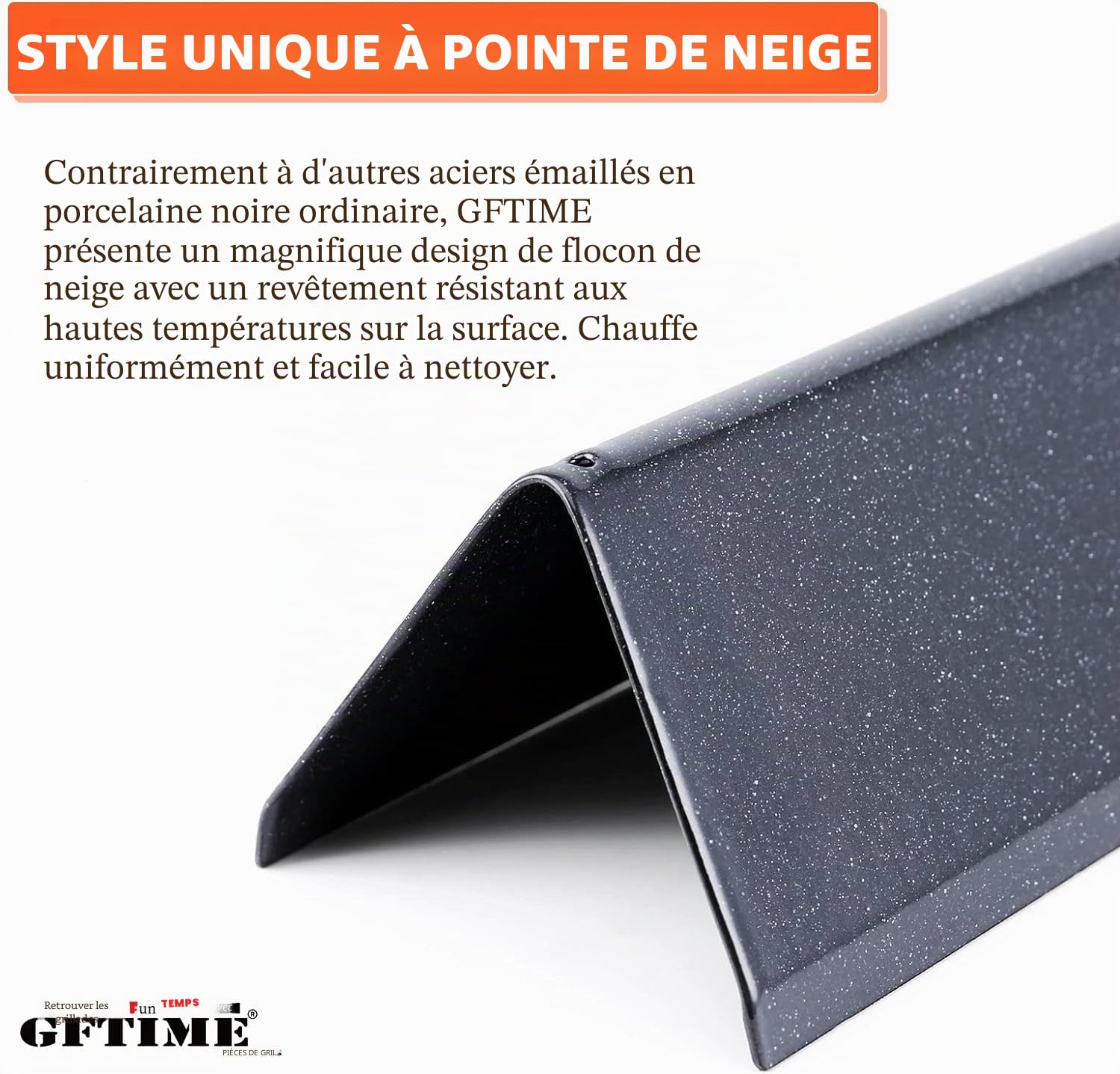 GFTIME Brûleur à gaz, acier inoxydable et plaque thermique en acier émaillé, déflecteur de chaleur de remplacement pour Weber Spirit I & II E210/220, S210, S220 (mit vorderen Brennerknöpfen)