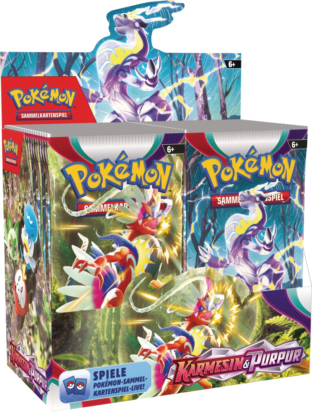 Display-Box Karmesin & Purpur (36 Boosterpacks) – Pokémon-Sammelkartenspiel