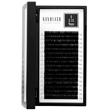 Nanolash Volume Lashes - false lashes for professional eyelash extensions, volume eyelash extensions 0.10 D, 9mm