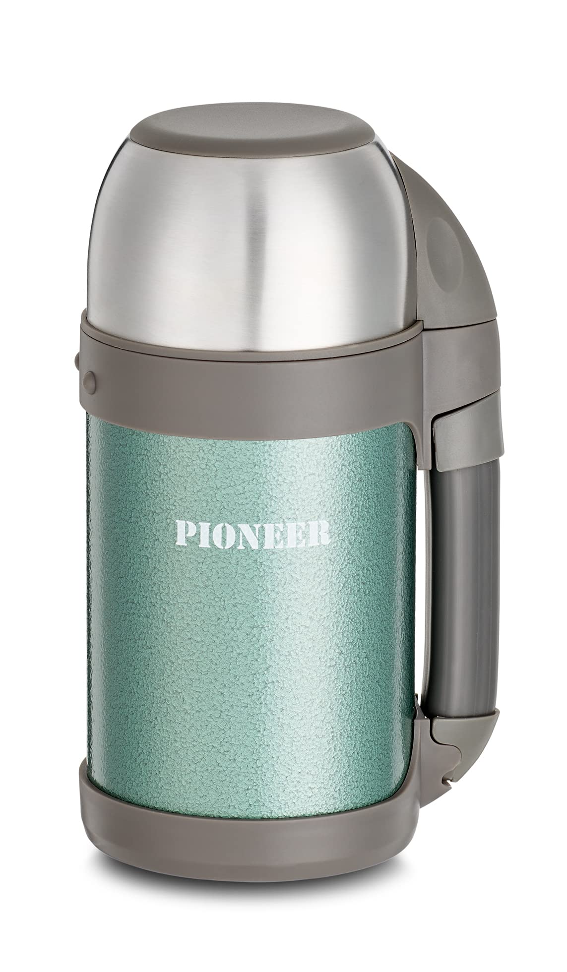 Pioneer Stainless Steel Vacuum Flask Thermos Mug with Strap, Green 1 Litre 33.81 fl oz