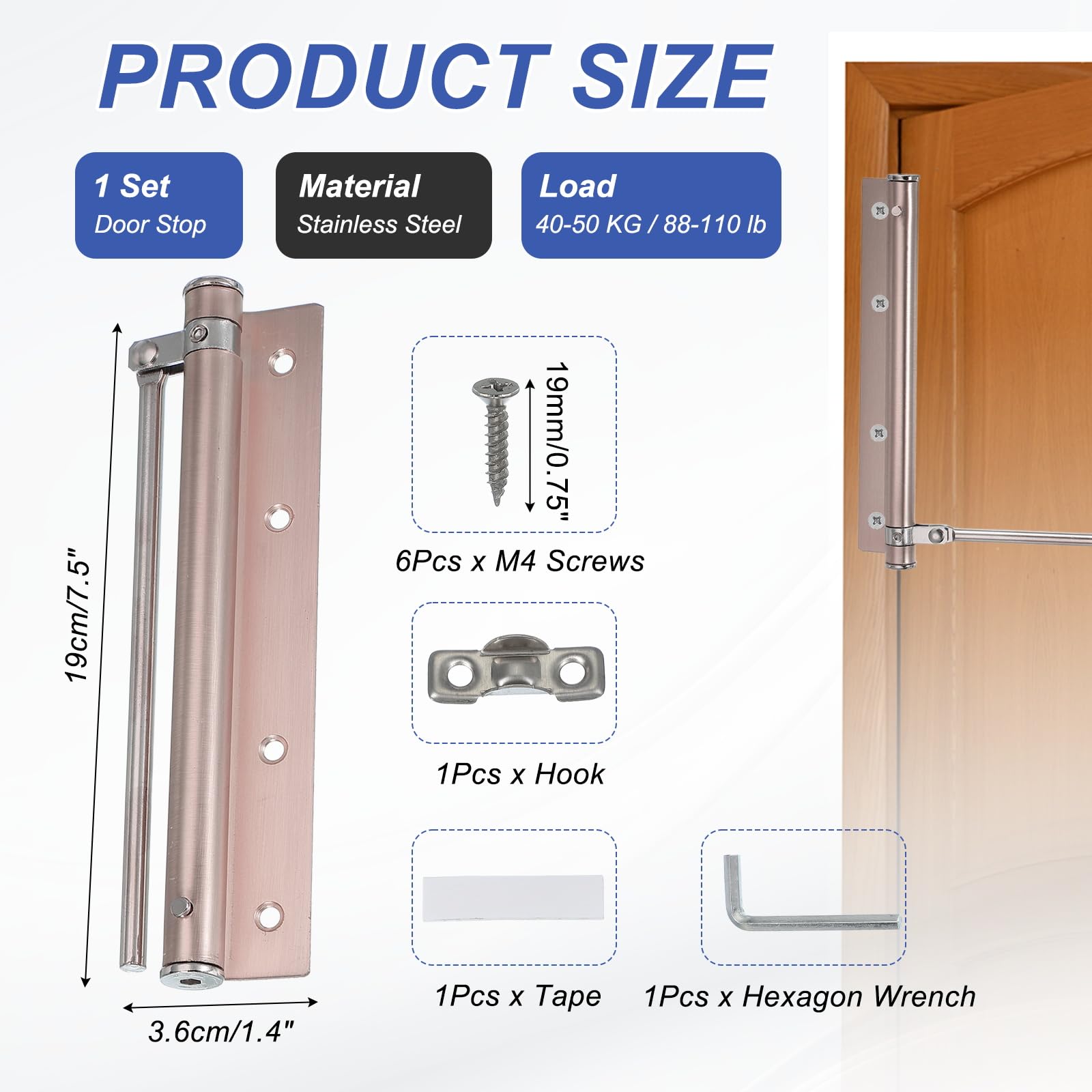 PATIKIL 7 Inch Spring Door Closer - Image 2