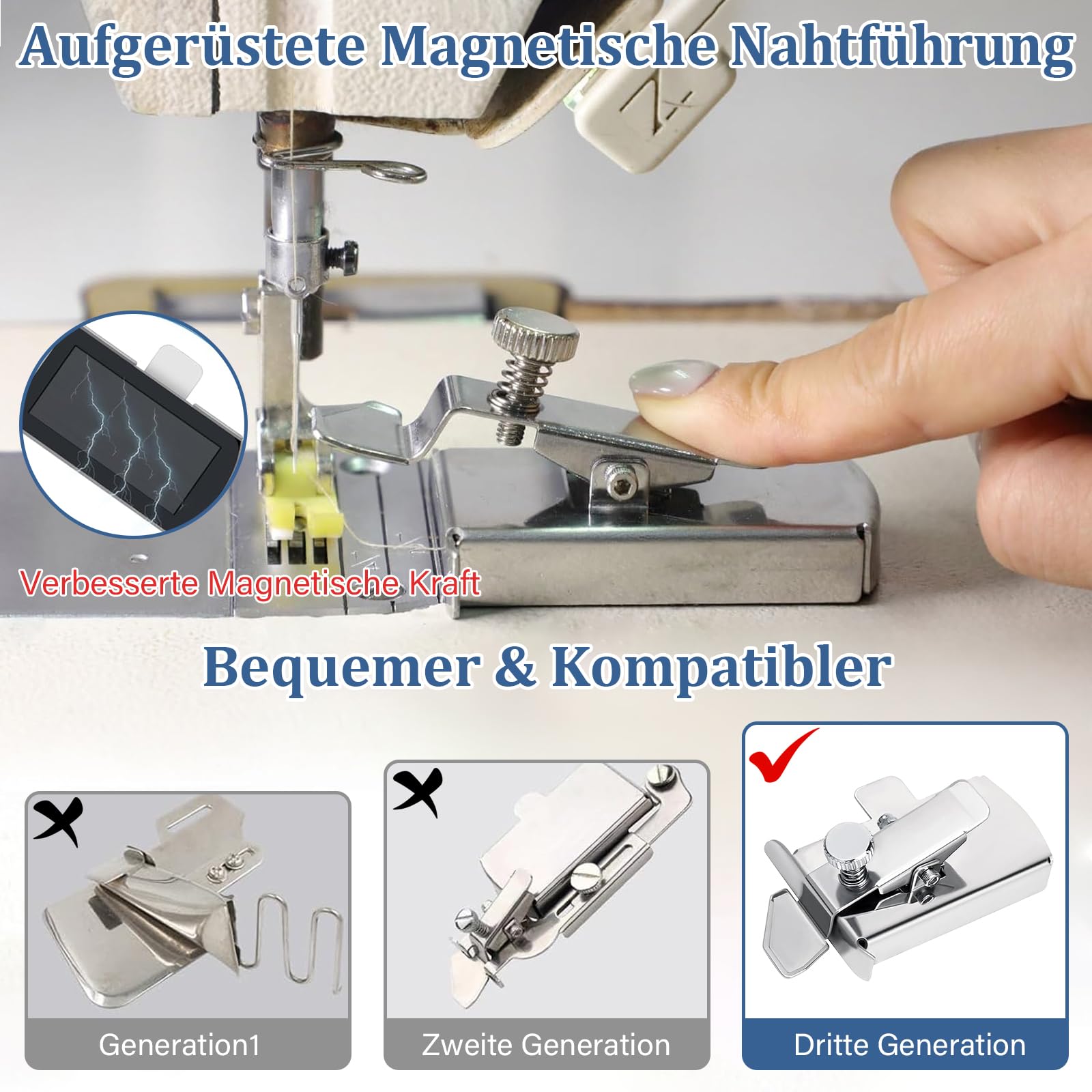 Magnetische Nahtführung Nähmaschine - 2 Stück Mit Zubehör Set