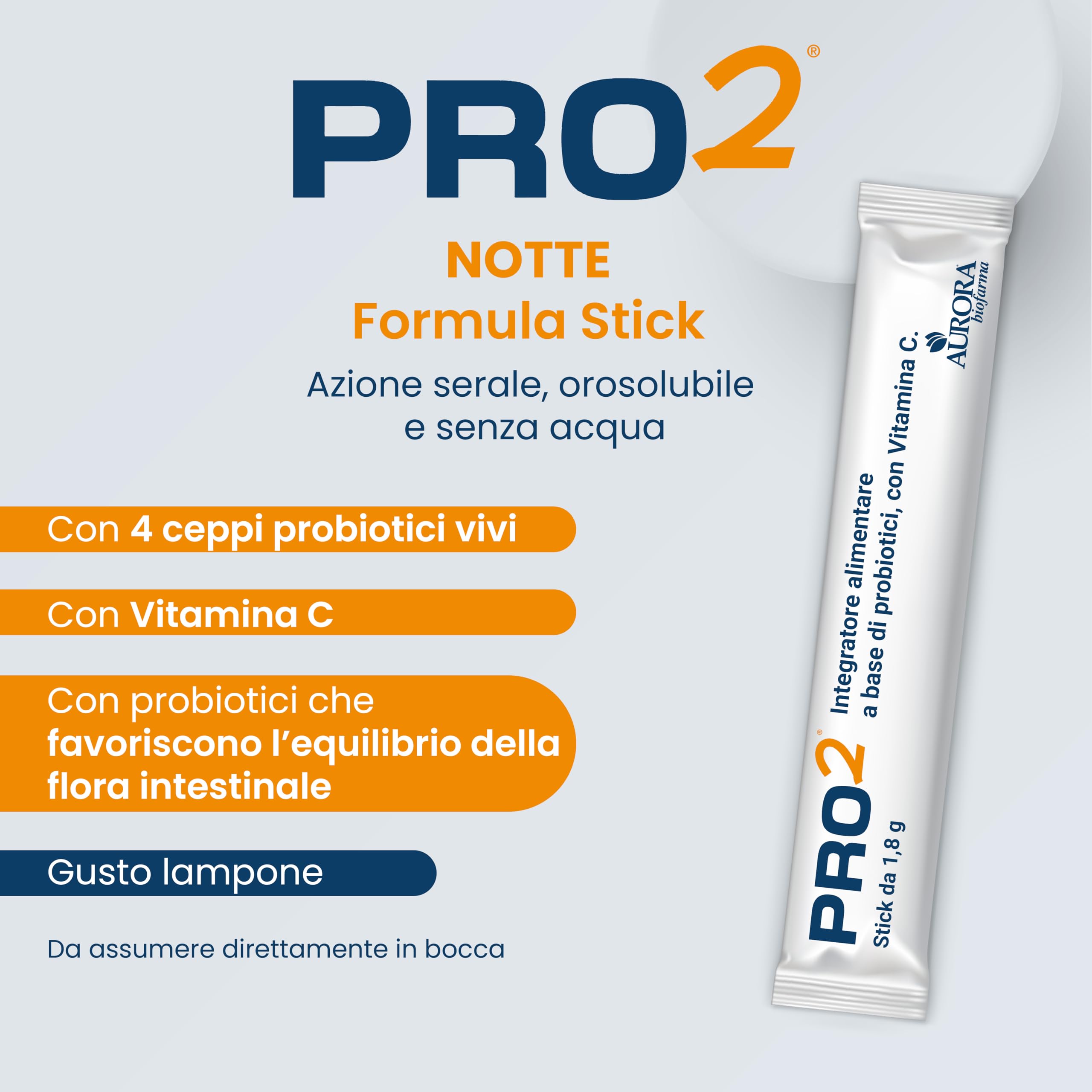 Aurora biofarma Pro2 - Per il Sistema Immunitario con Miele, Propoli, Vitamina C - Doppia Formulazione Spray 20ml e 14 Stick