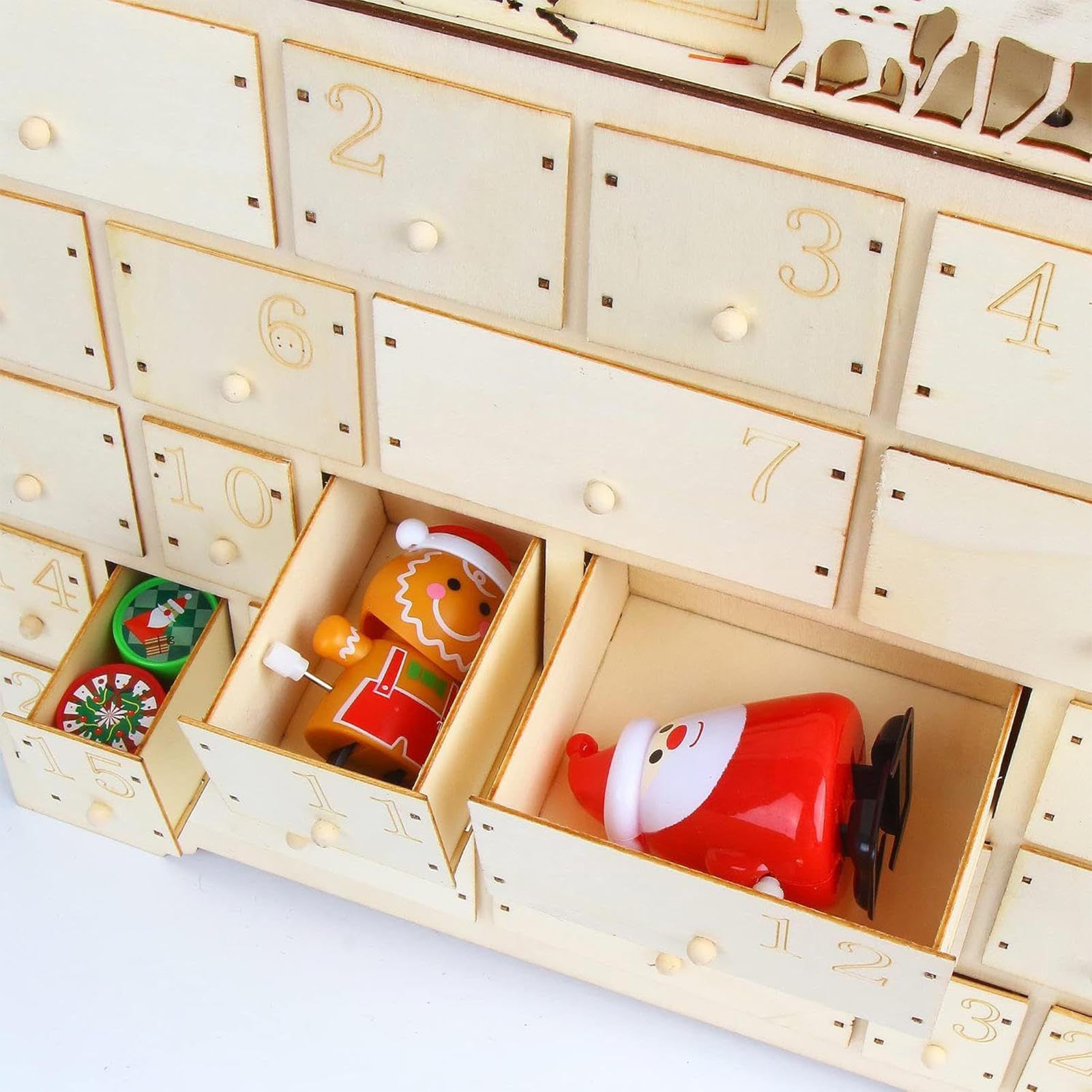 Calendario Del Conto Alla Rovescia Per Natale Decorazione 'Avvento In Legno | Calendario 'Avvento In Legno Con 24 Cassetti Per Famiglia Donne Uomini Bambini Ragazzi