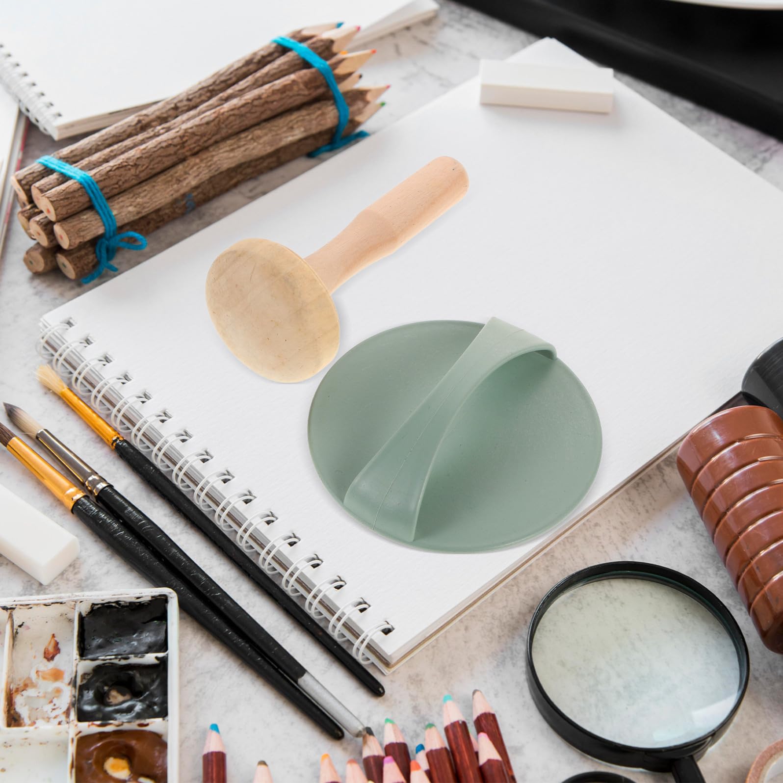 Set Completo per Xilografia Accessori per Stampa Artistica, Strumenti Versatili in Legno e Plastica, per Pittura e Progetti Creativi