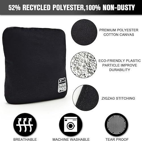 Miniatura 2 de Dual Sided Corn Hole Bags Professional Cornhole Bags Set of 8 Regulation Corn Hole Bean Bags Slick and Stick black and gray